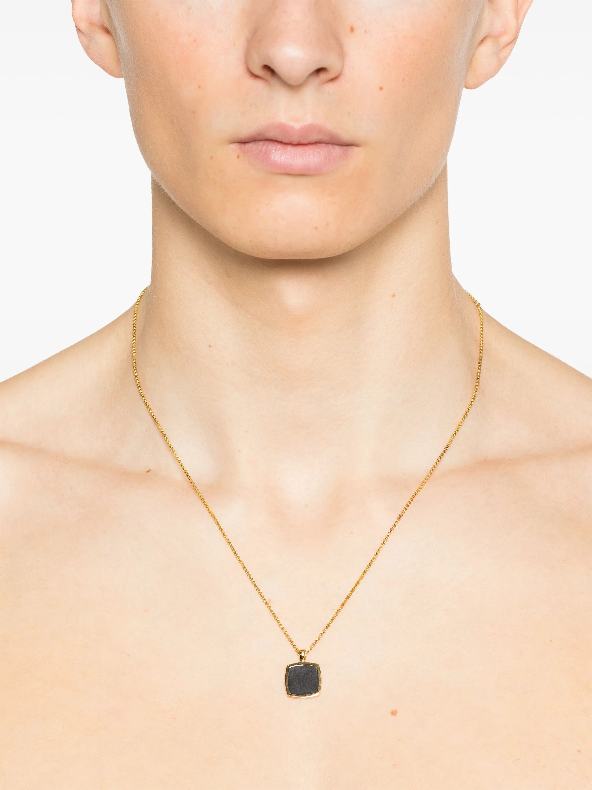 Cushion Pendant Onyx necklace