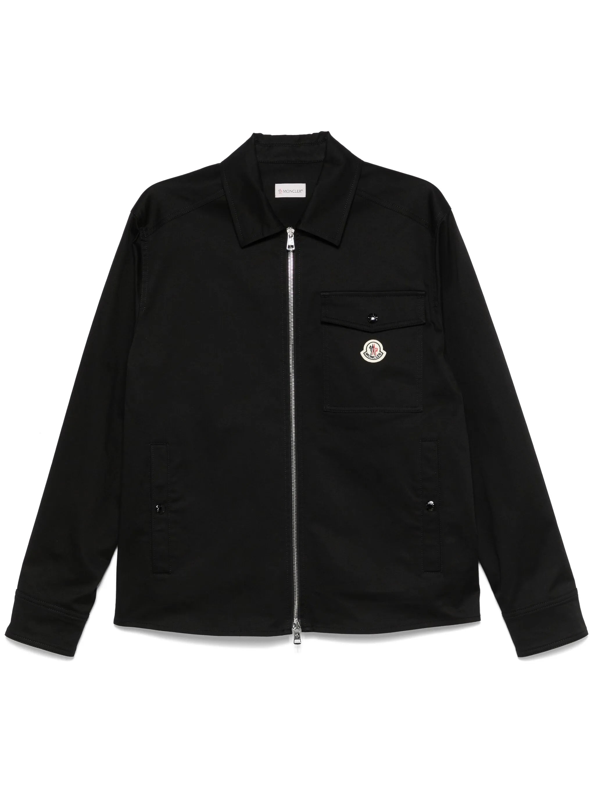 zip-up gabardine shirt jacket