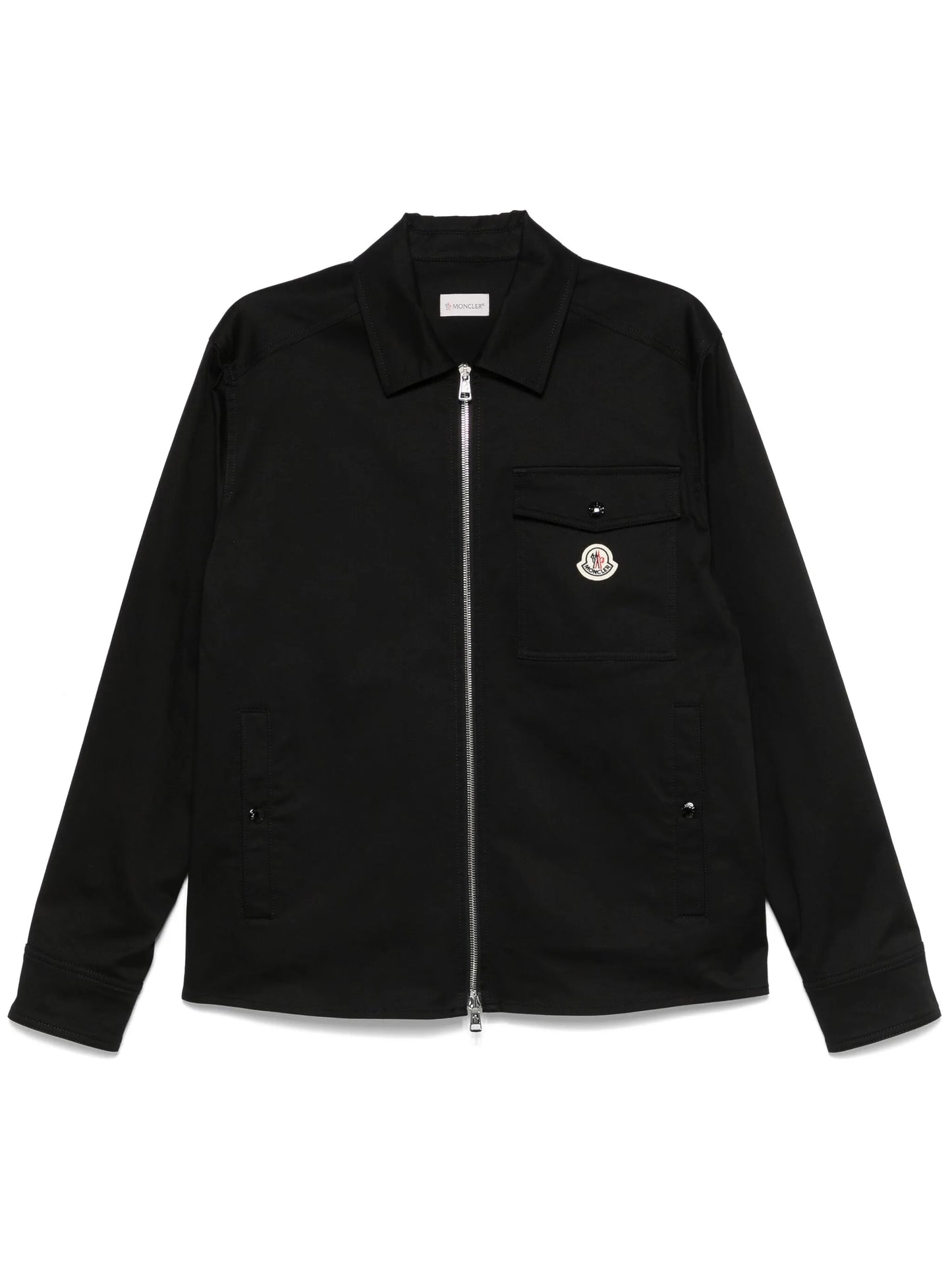 zip-up gabardine shirt jacket