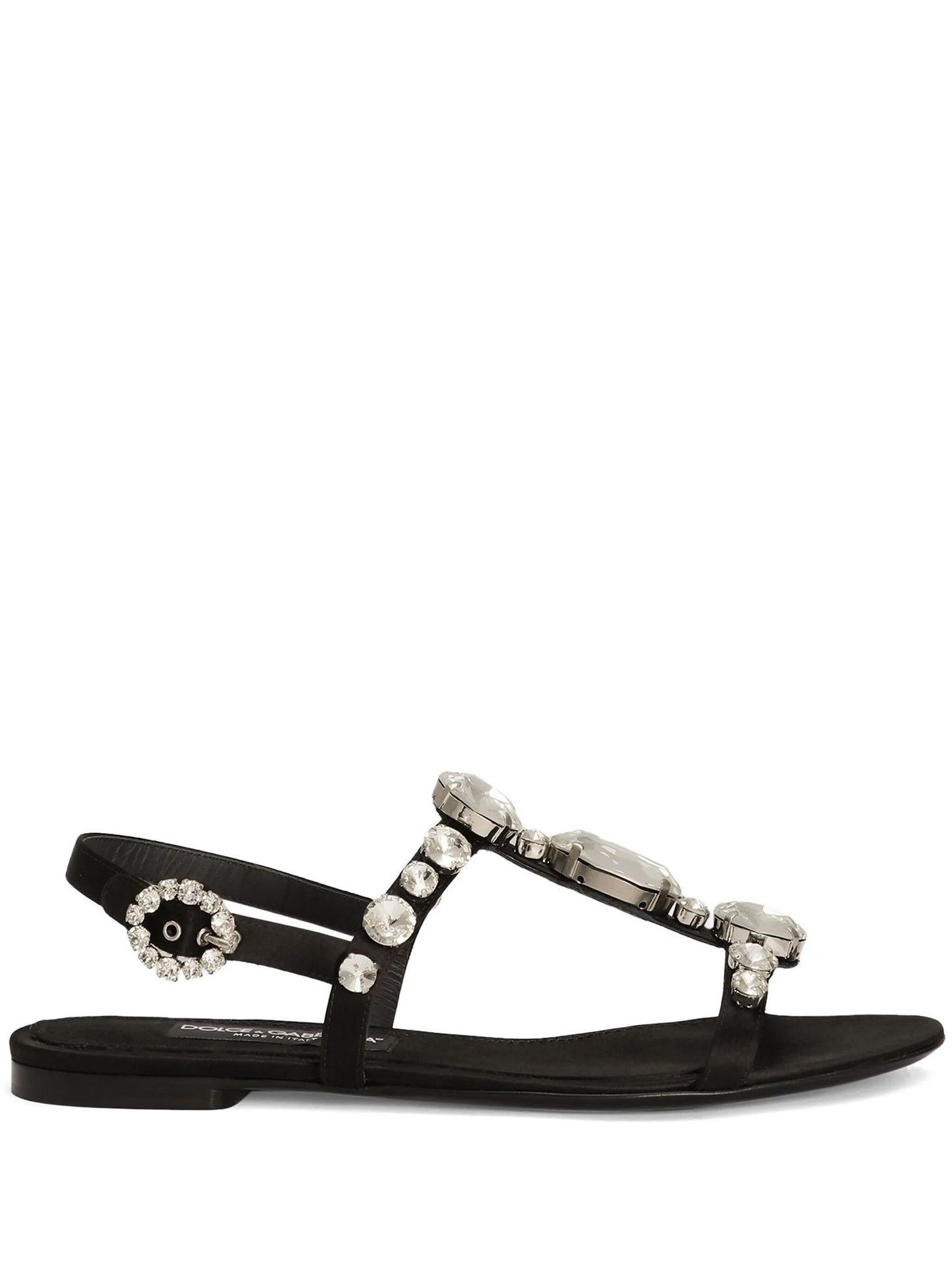 crystal-embellished satin sandals