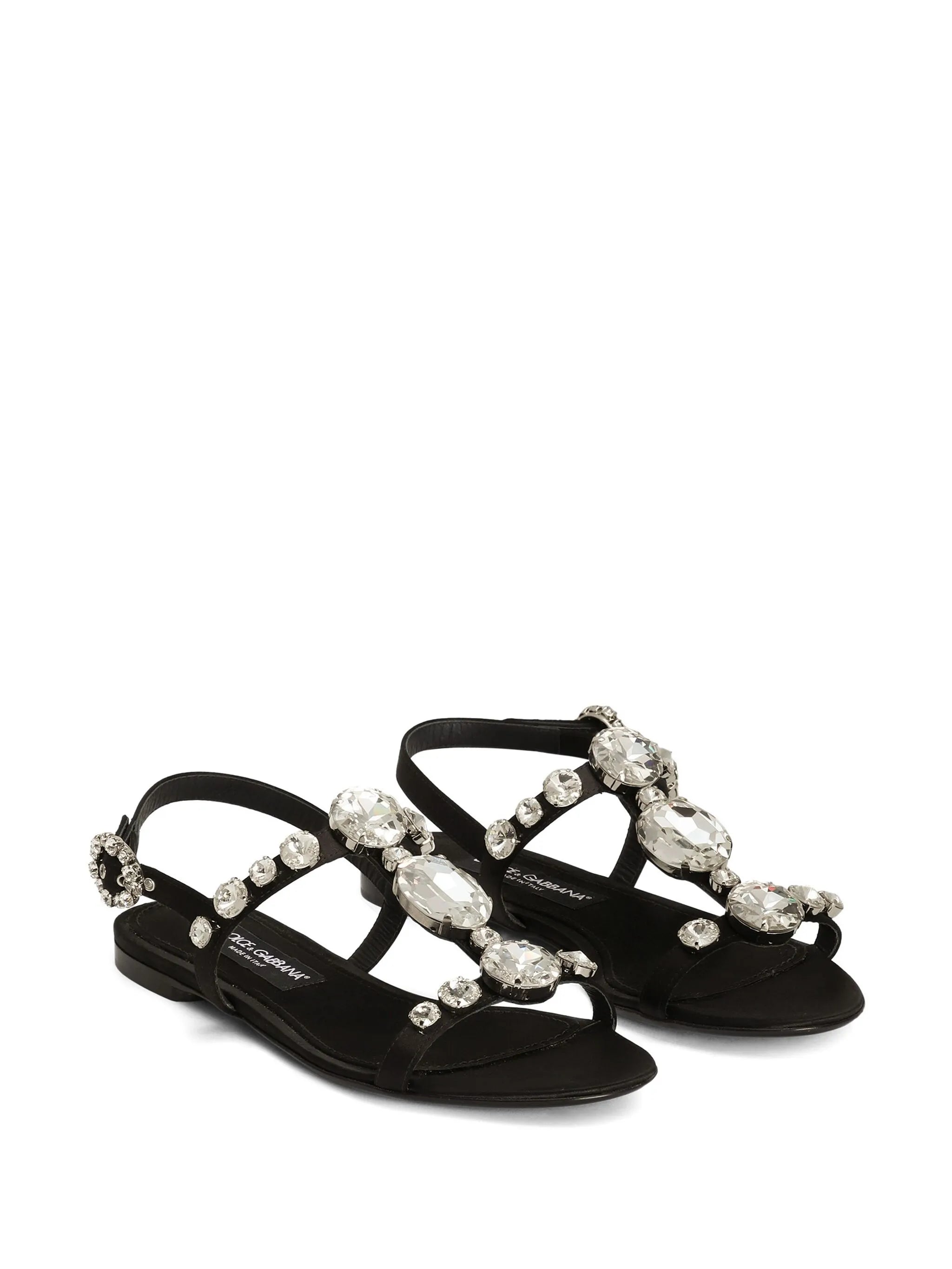 crystal-embellished satin sandals