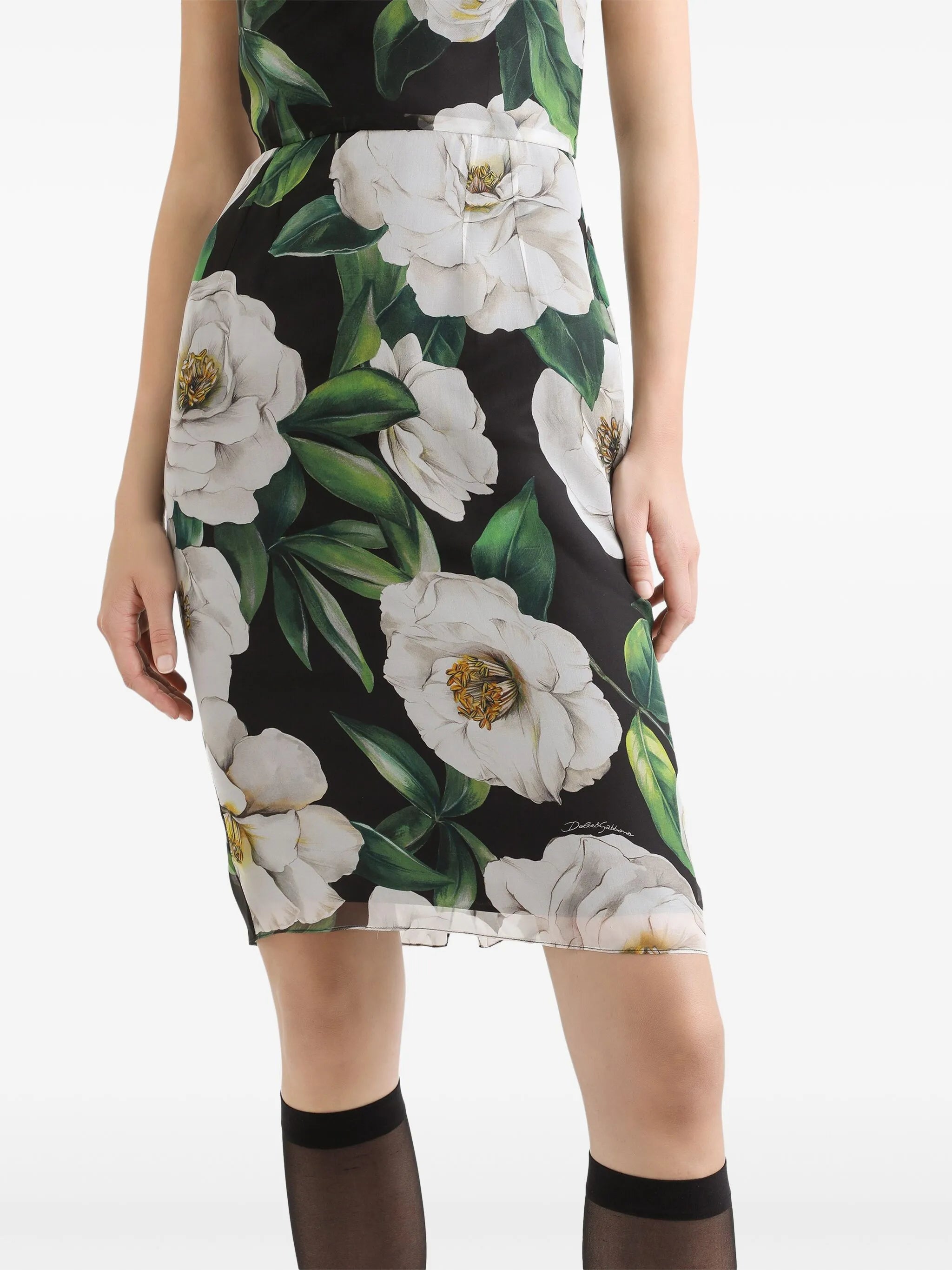 floral-print mini dress