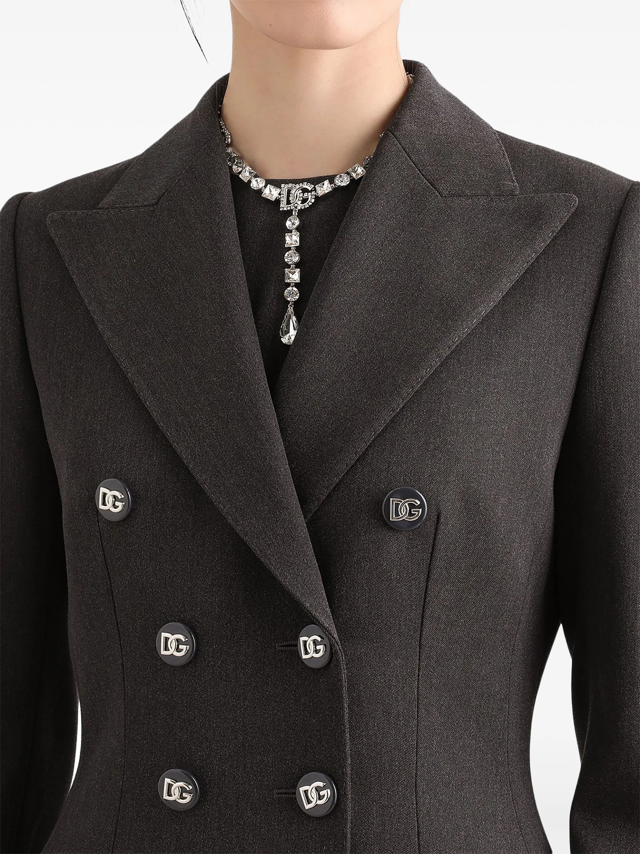 double-breasted padded-hips coat