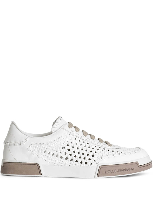 woven leather sneakers