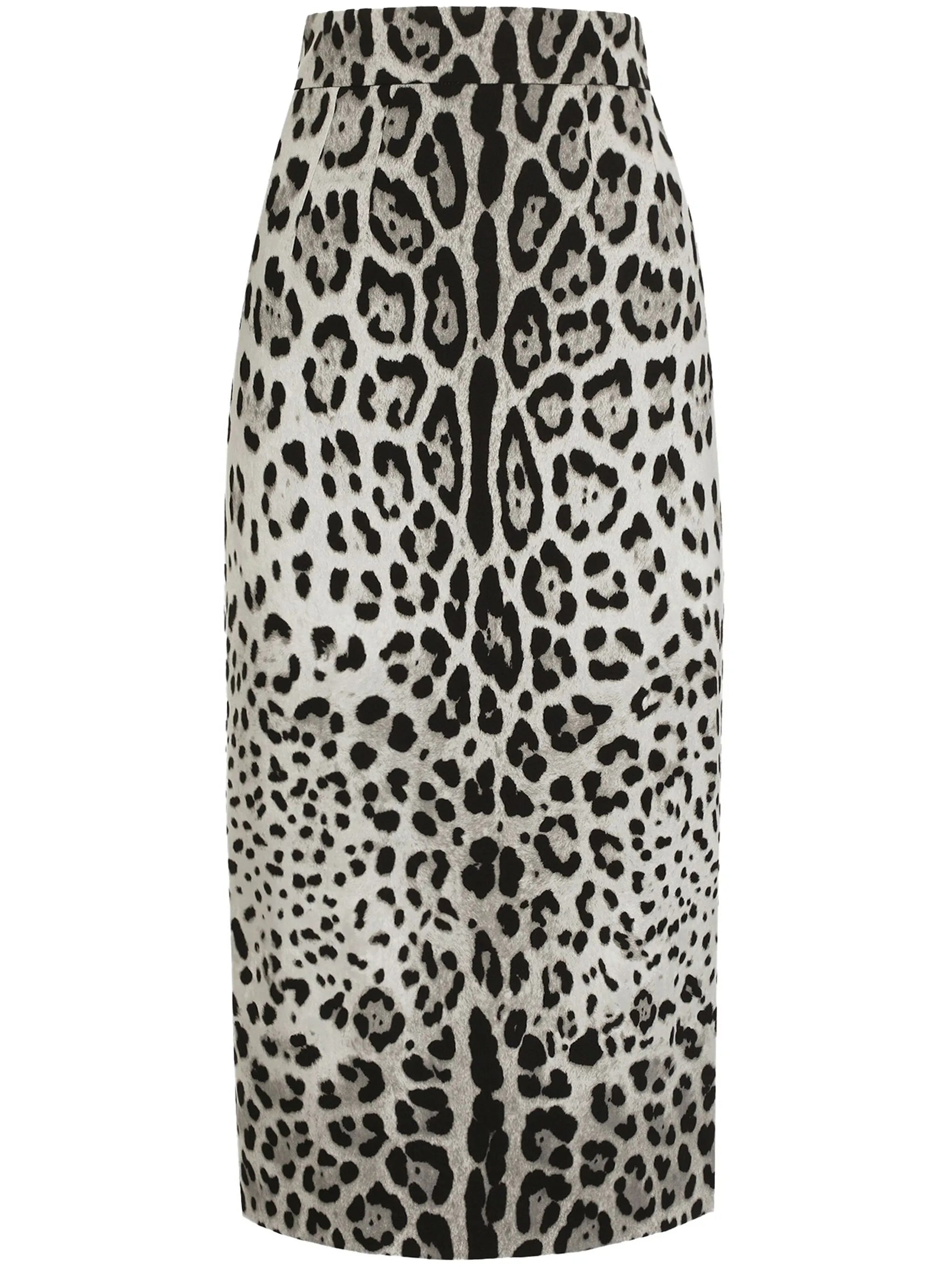 leopard-print midi skirt