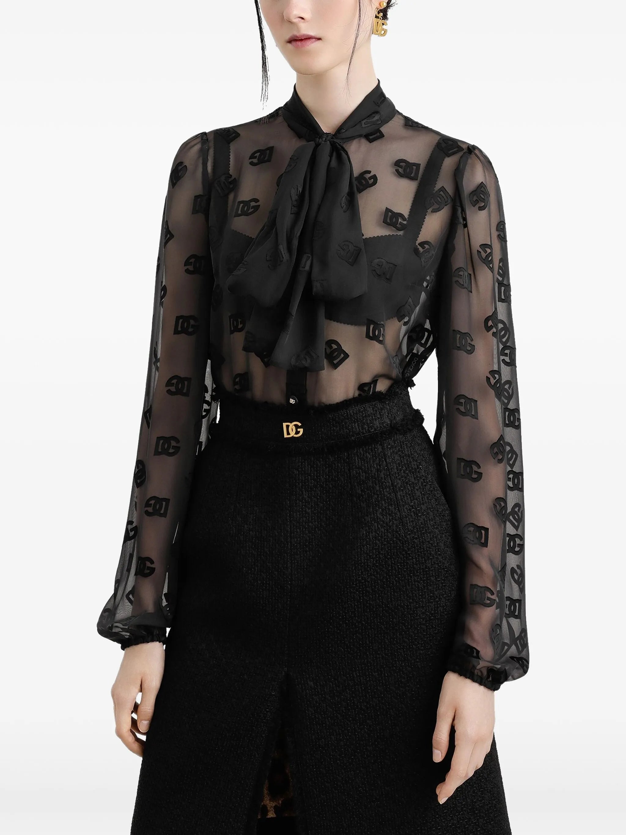 DNA logo-print blouse