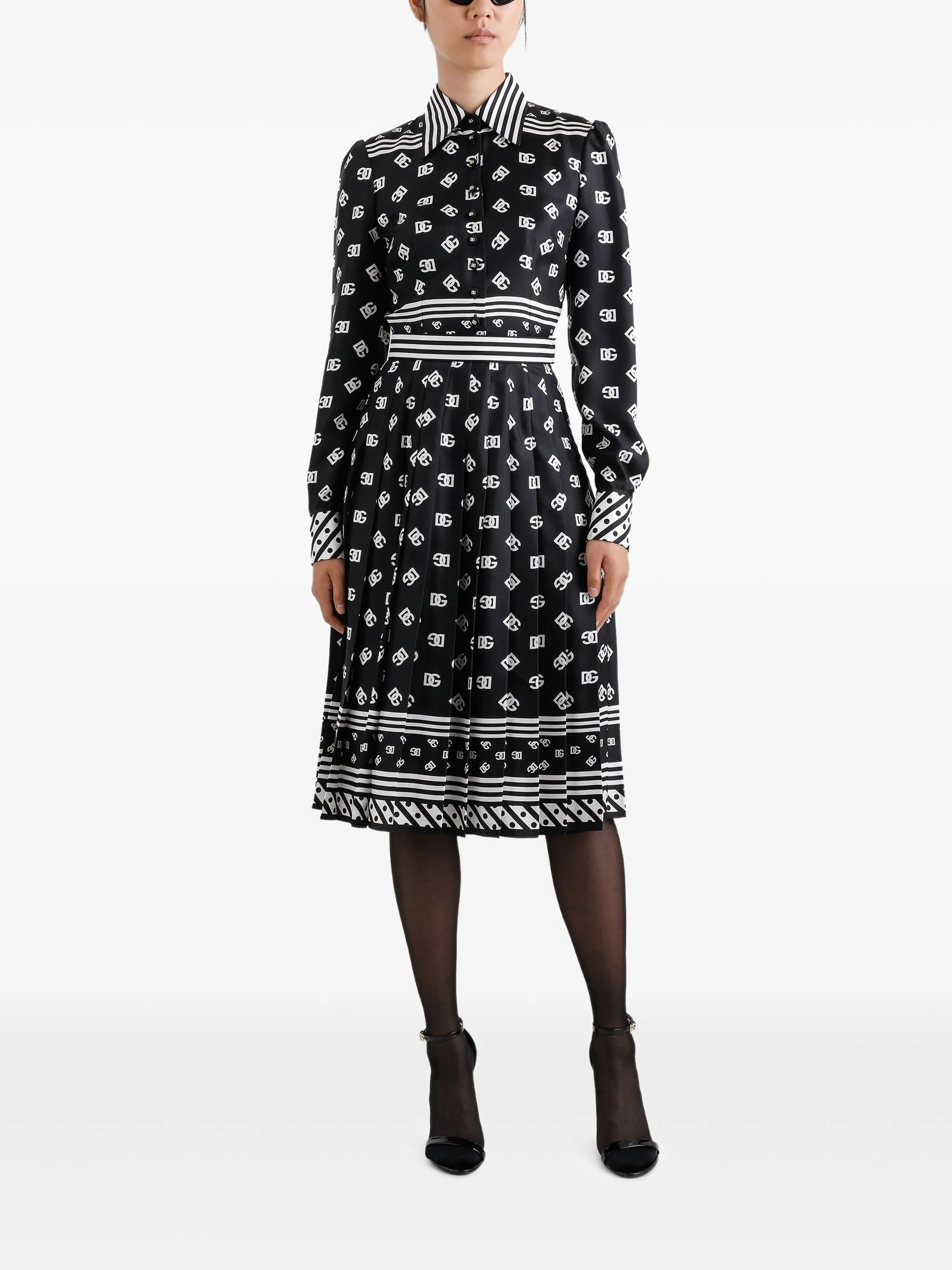 midi logo-print dress