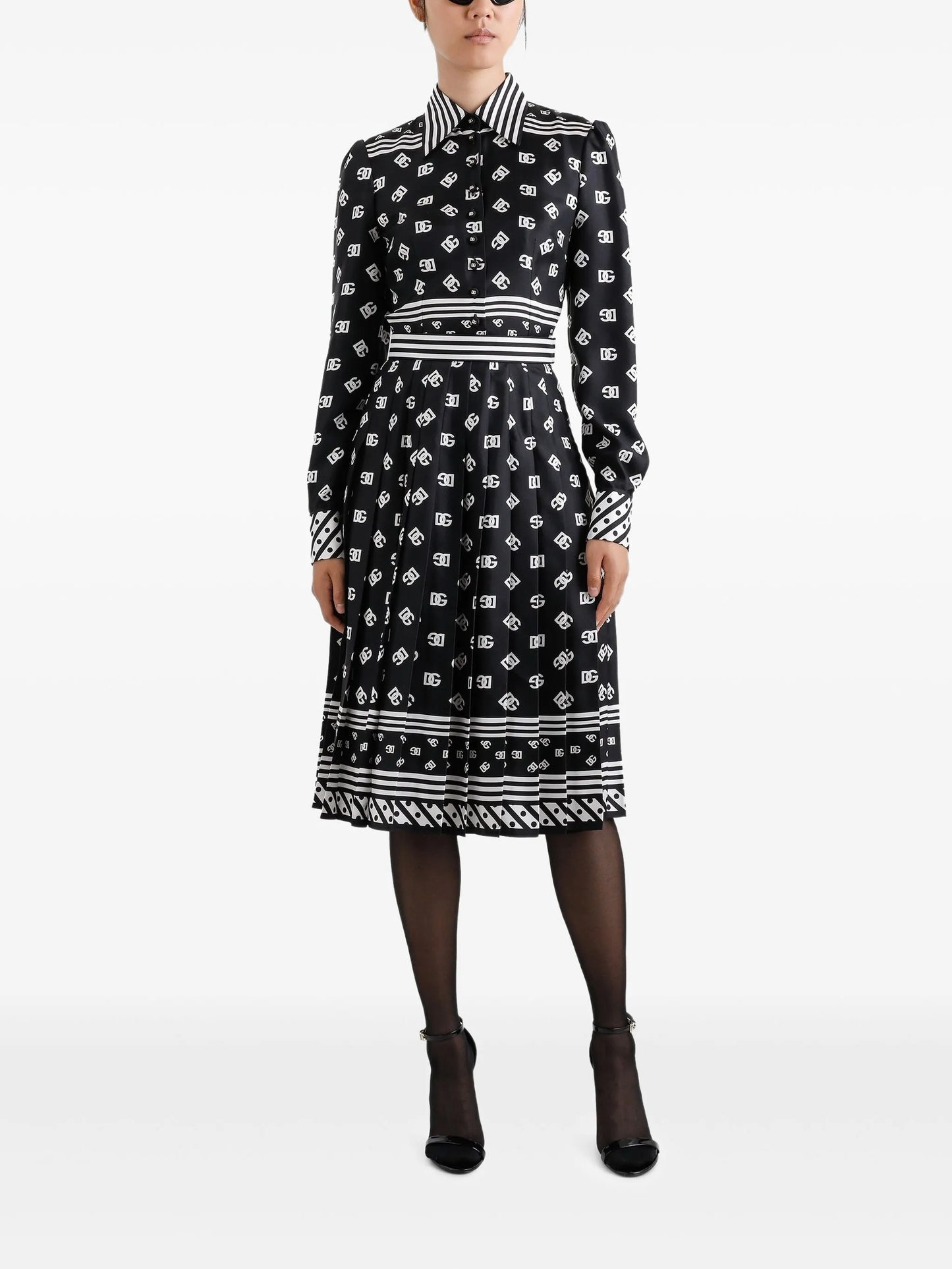 midi logo-print dress
