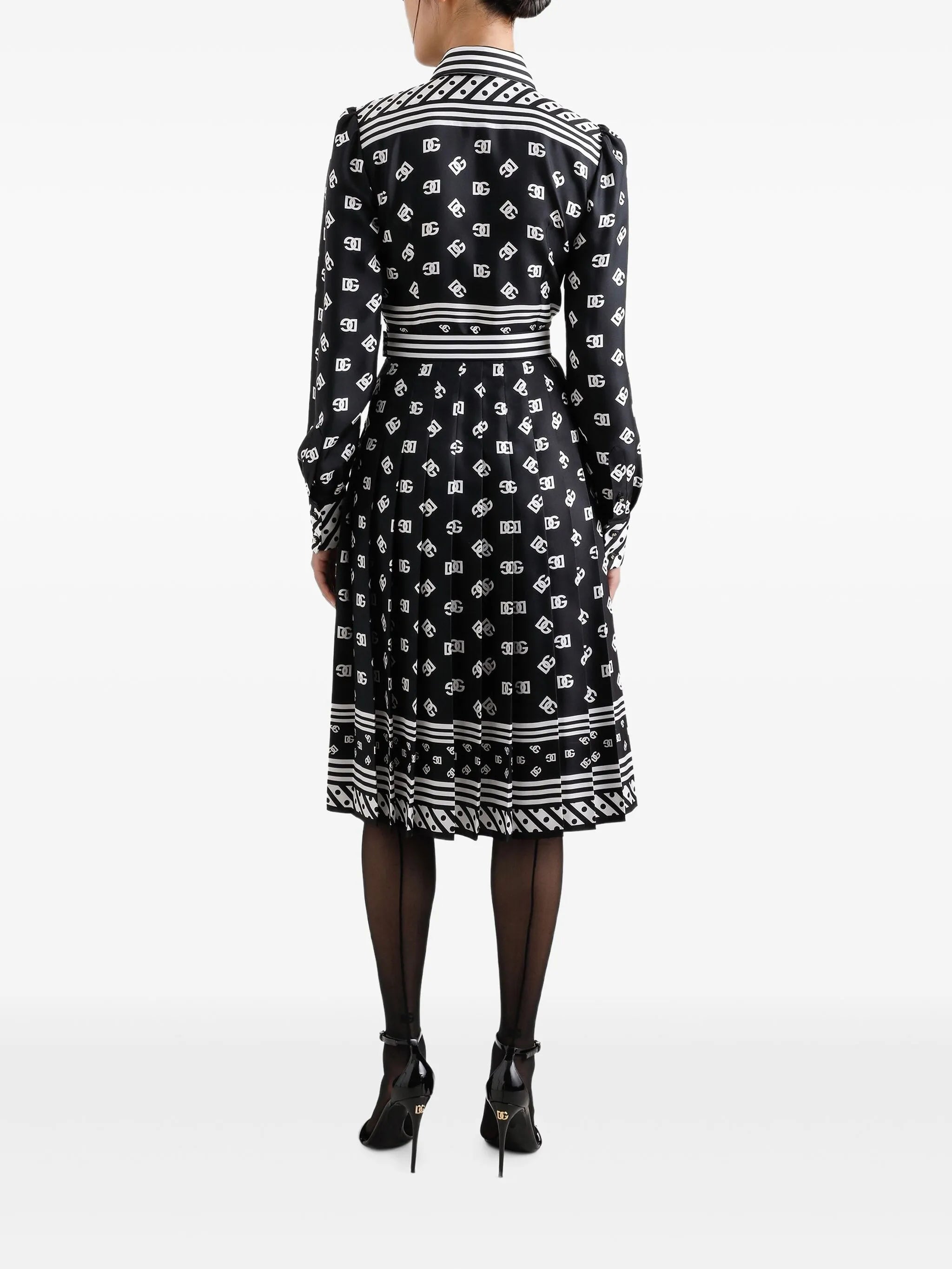 midi logo-print dress