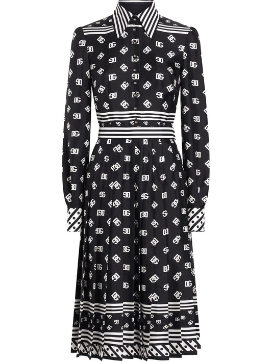 midi logo-print dress