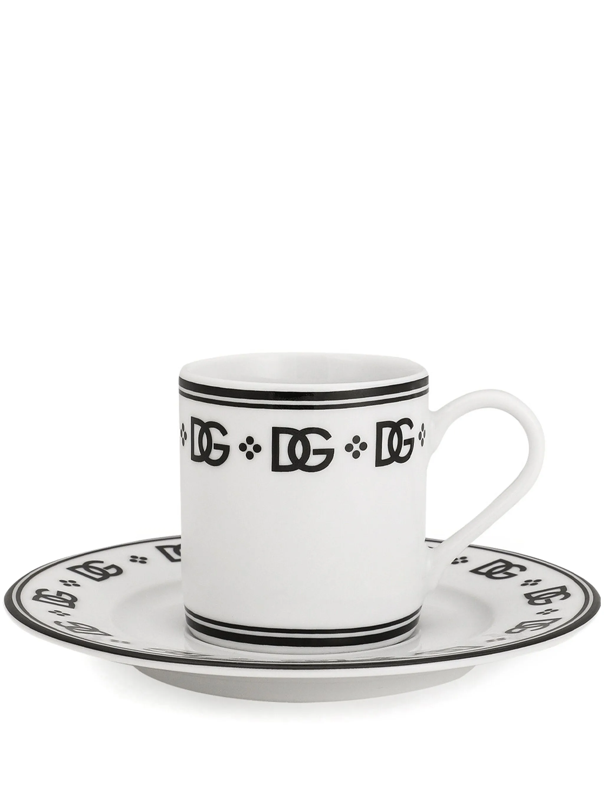porcelain espresso cups with saucers (set of two)