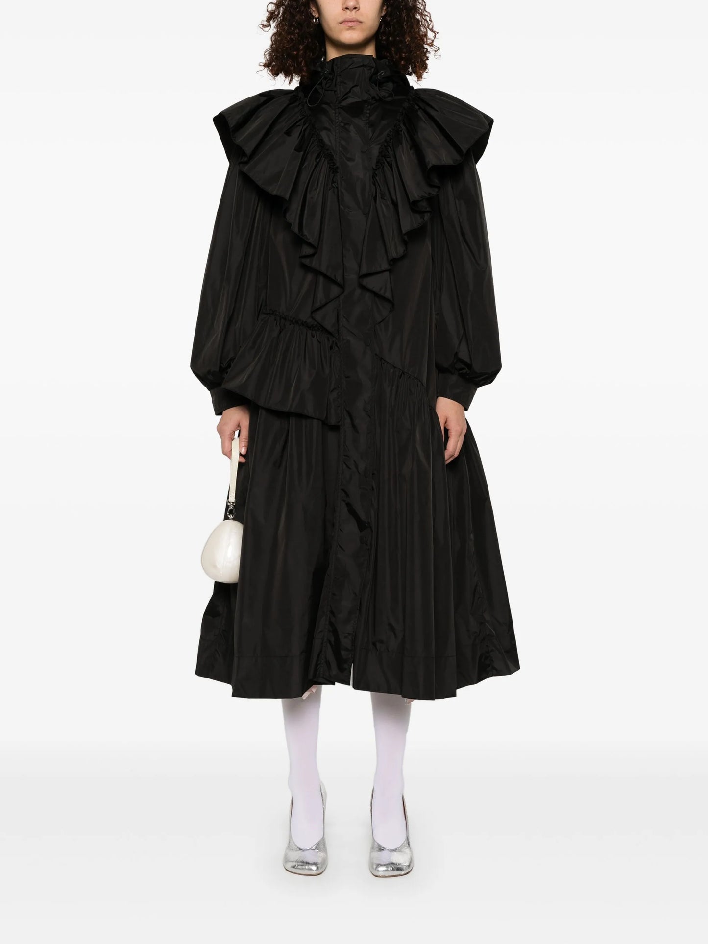 ruffle-detail coat