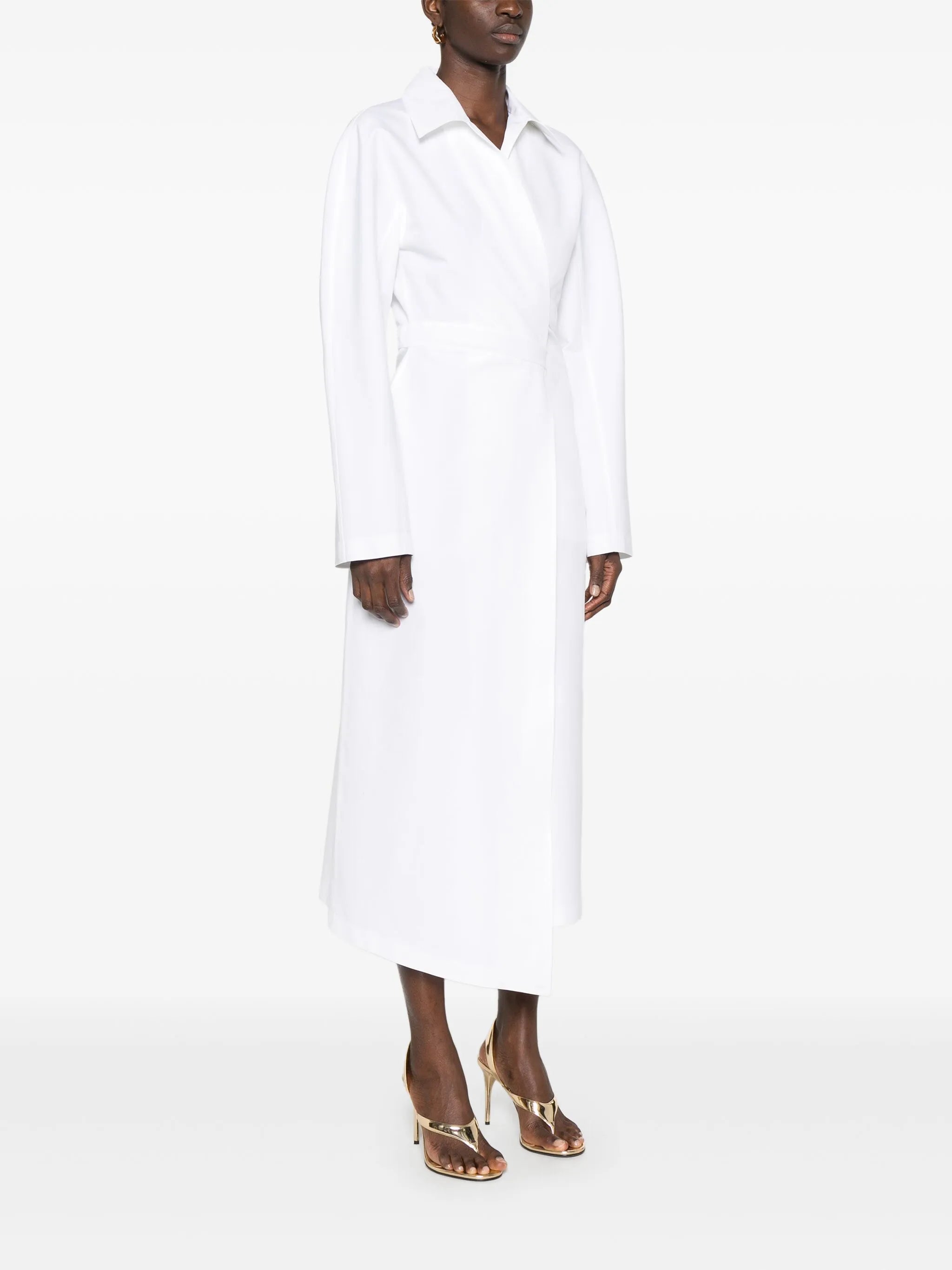 wrap midi dress
