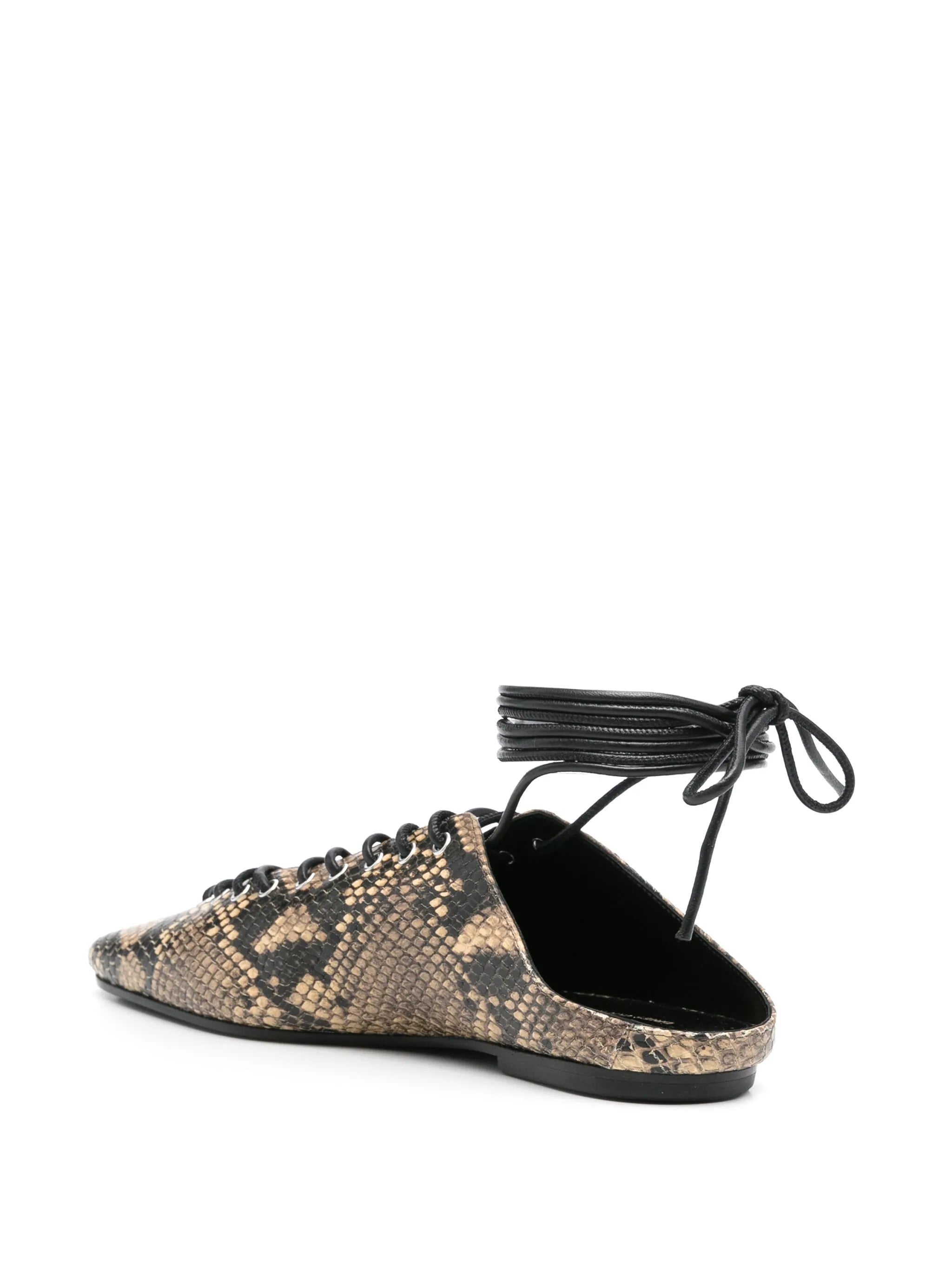 snakeskin-printed pumps