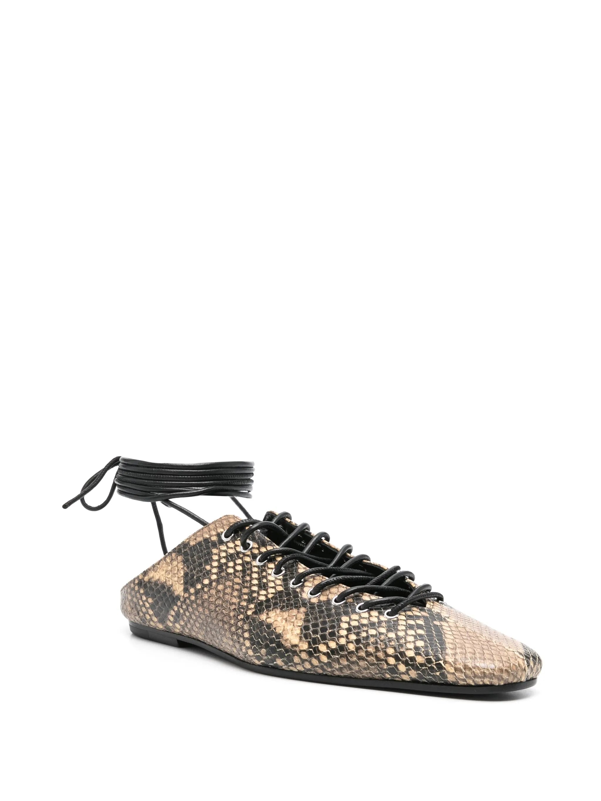 snakeskin-printed pumps