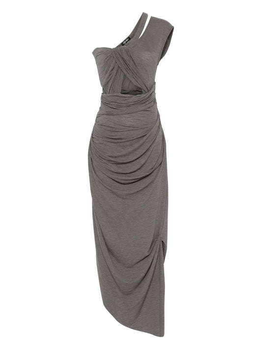 twisted slip midi dress