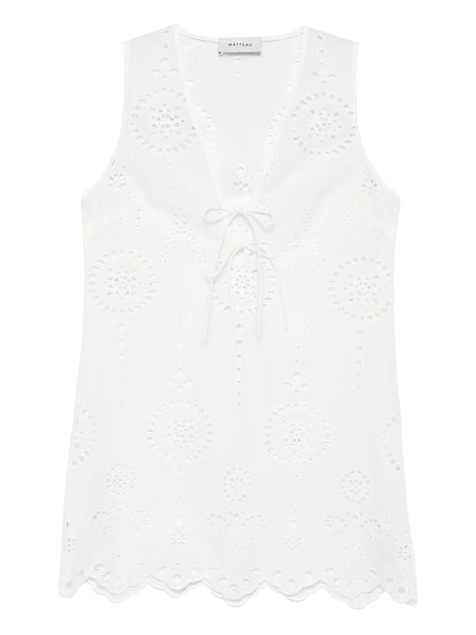 broderie anglaise mini dress