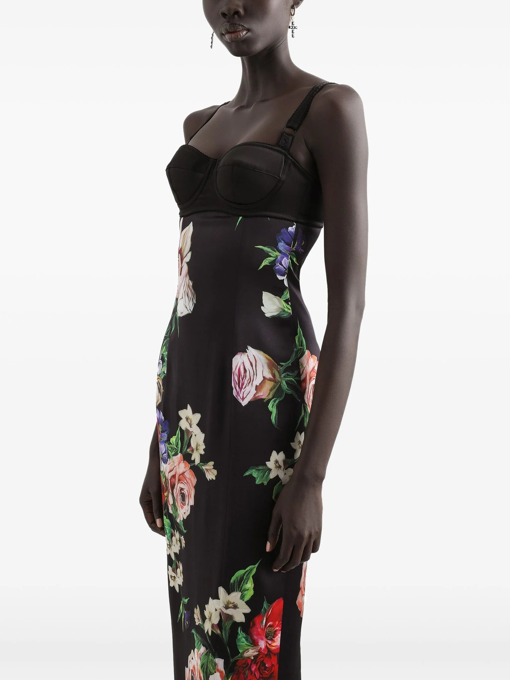 floral-print midi dress