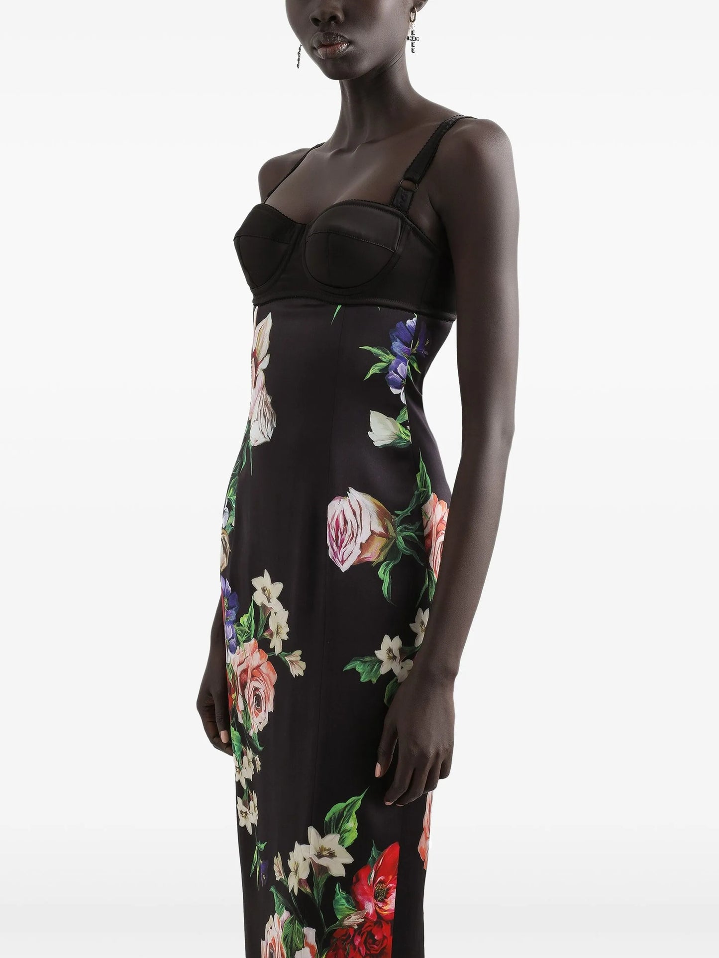 floral-print midi dress