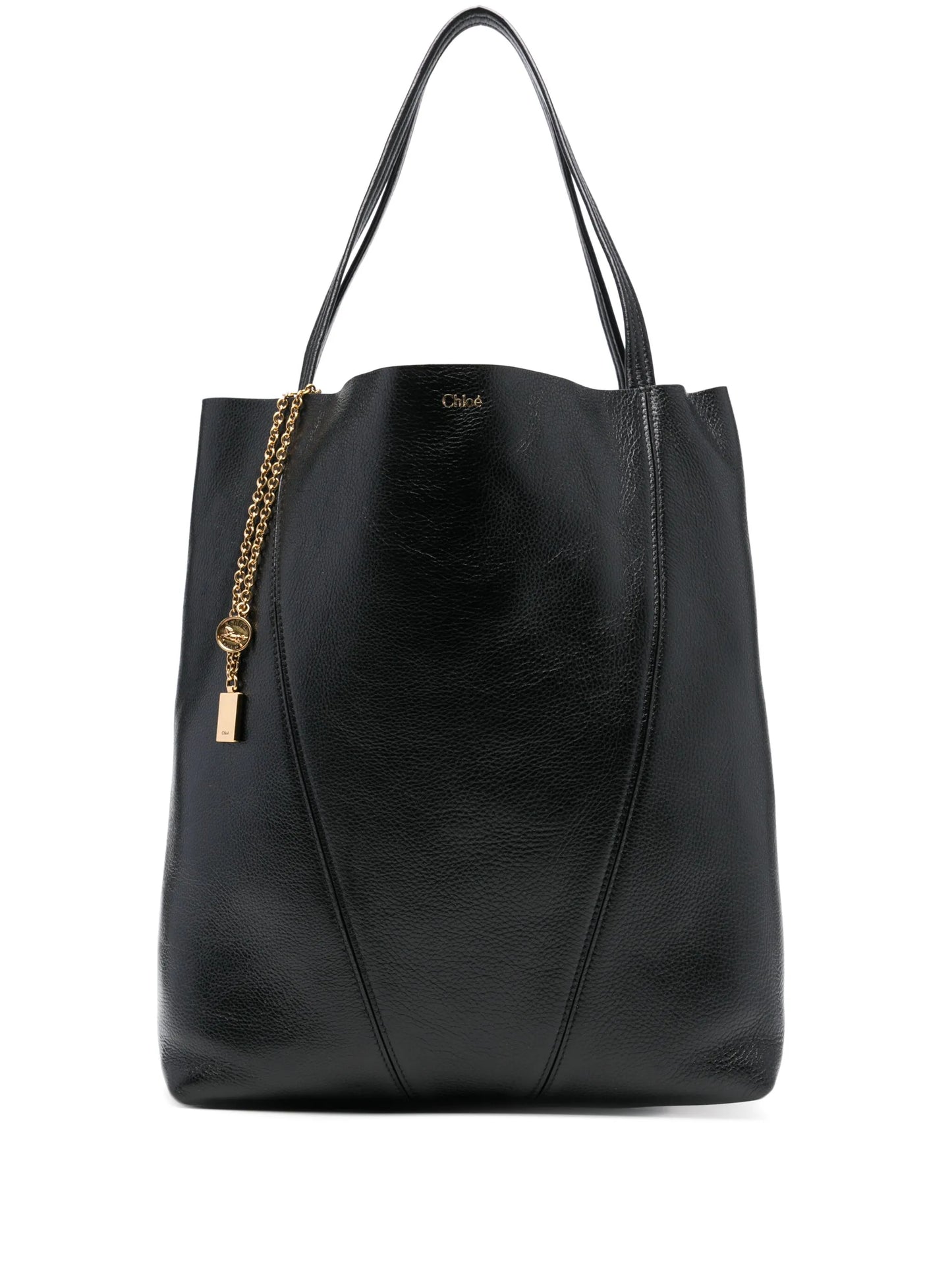 large spin leather tote bag