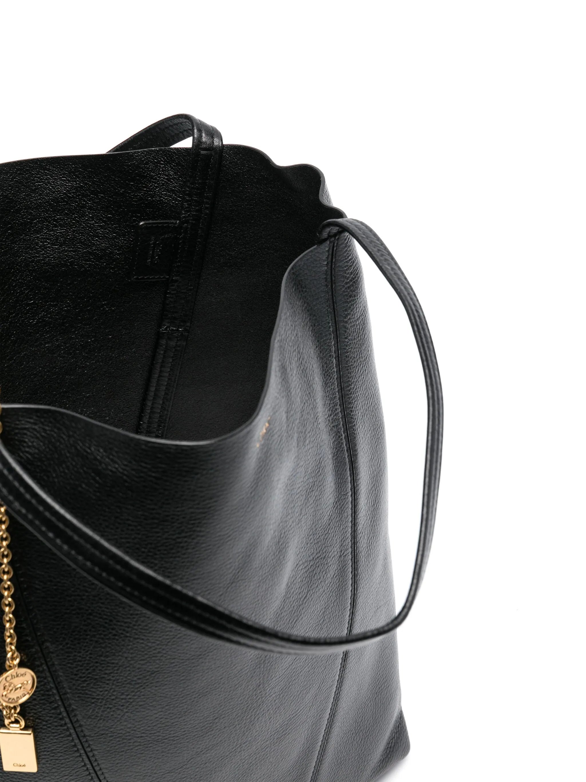 large spin leather tote bag
