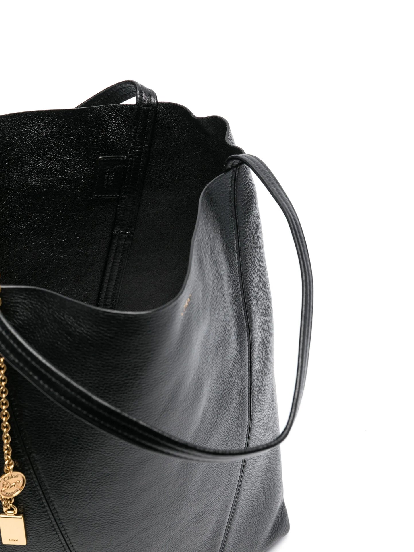 large spin leather tote bag