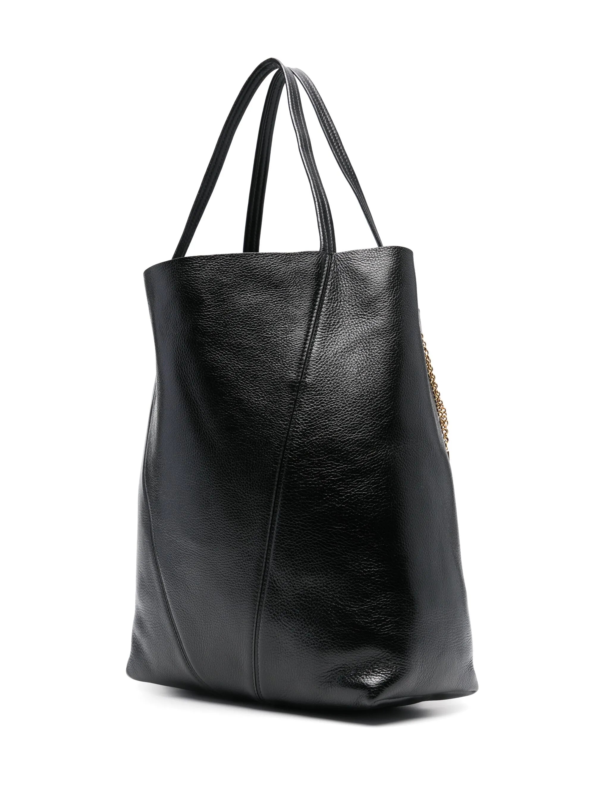 large spin leather tote bag