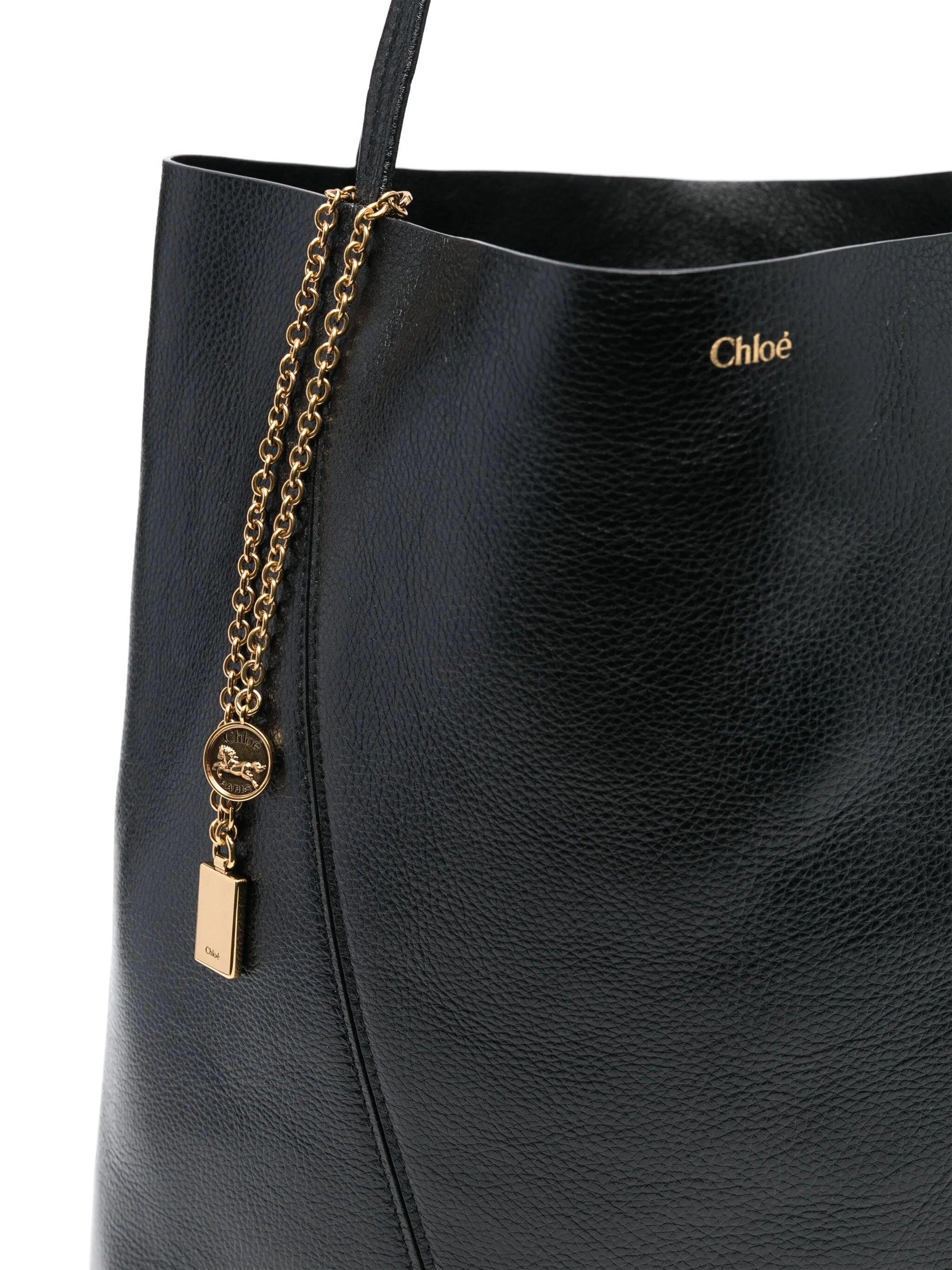 large spin leather tote bag