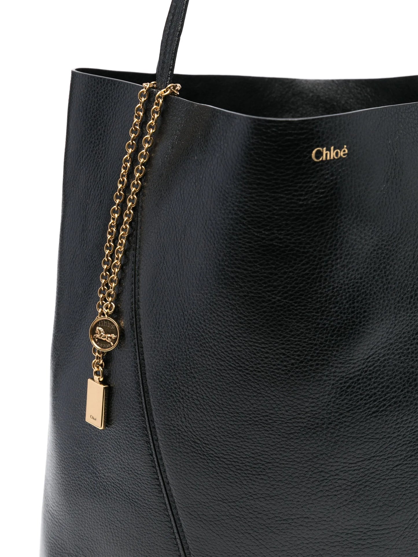 large spin leather tote bag