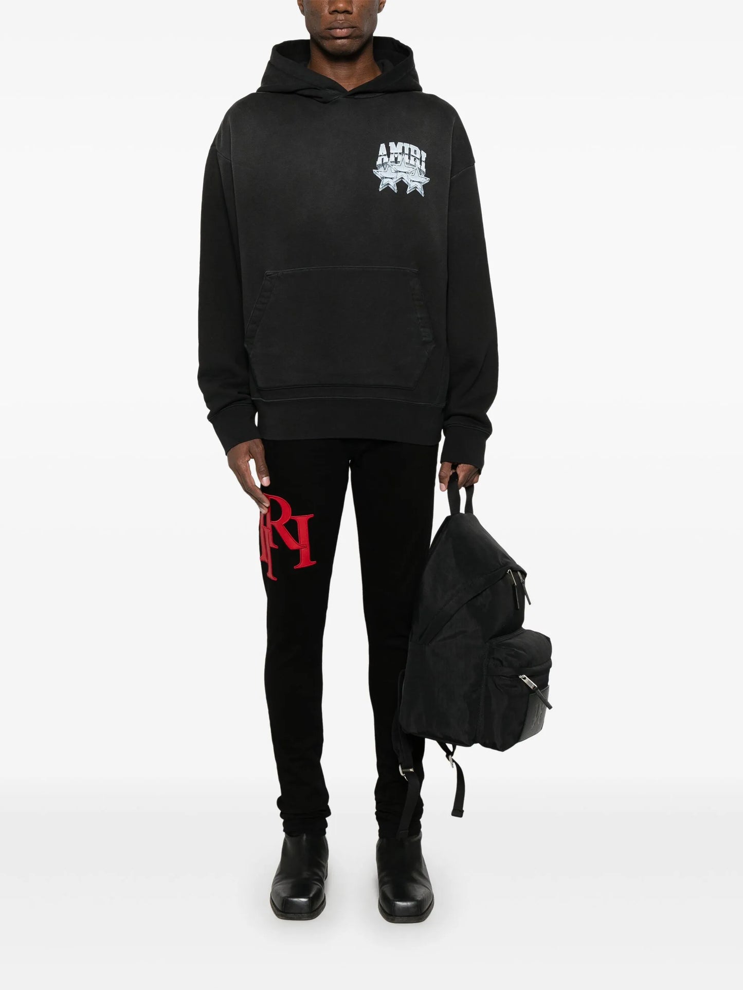 staggered-logo jeans