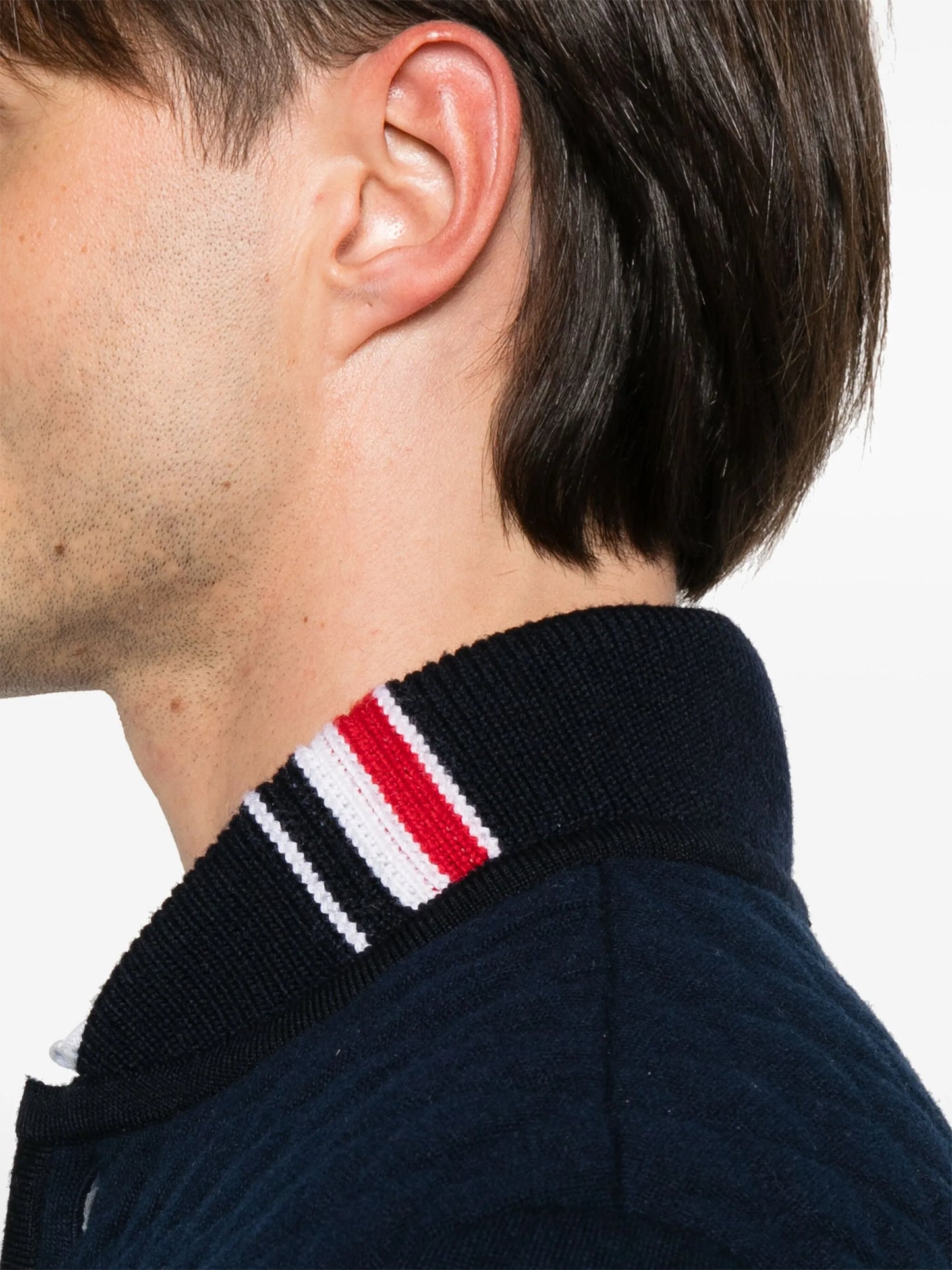 stripe-detail intarsia jacquard jacket