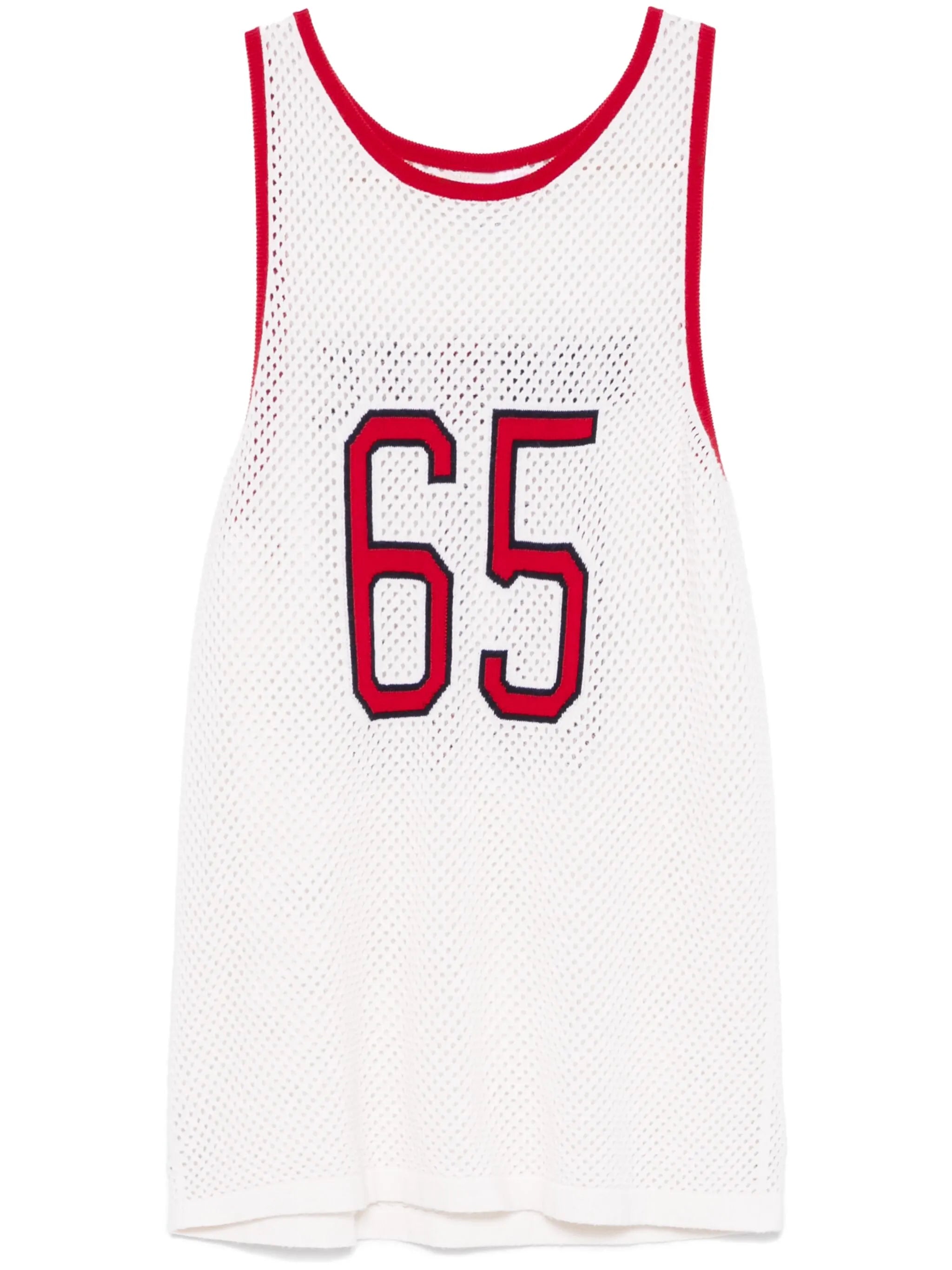 intarsia cashmere mesh basketball jersey