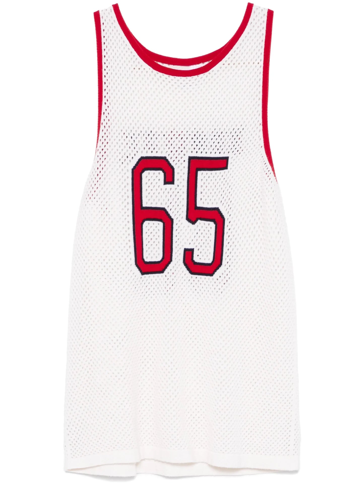 intarsia cashmere mesh basketball jersey