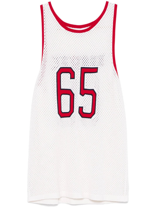 intarsia cashmere mesh basketball jersey