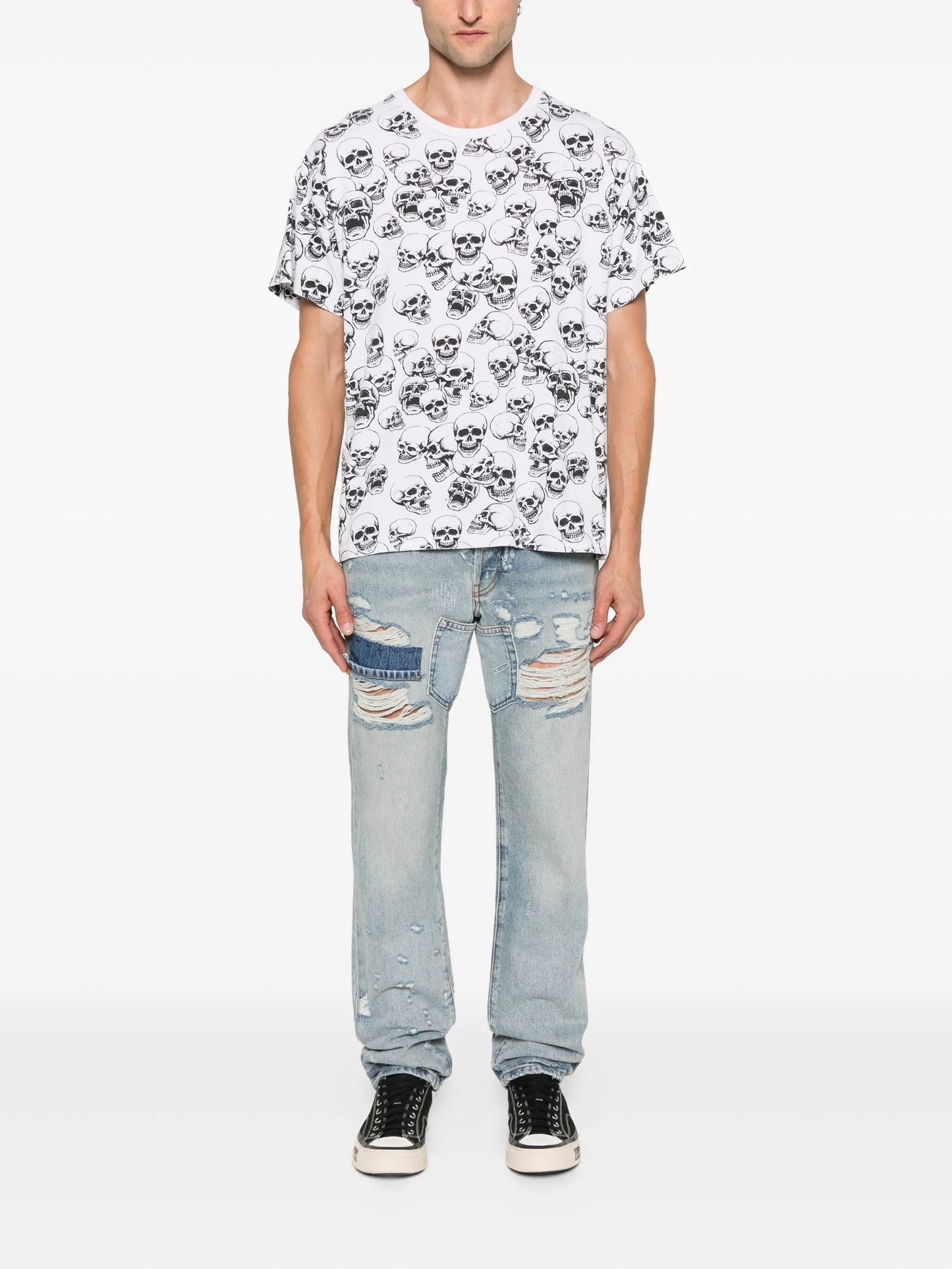 skull-print T-shirt
