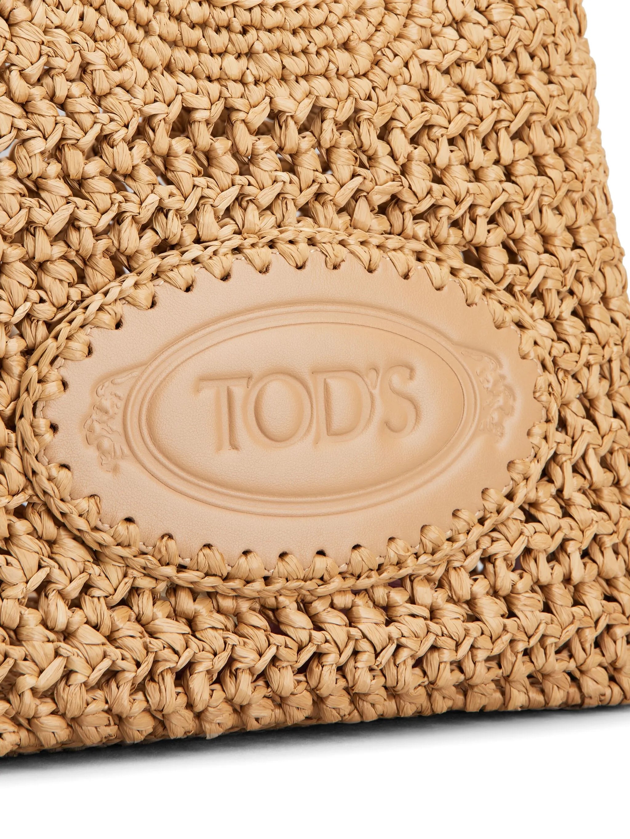 mini leather-raffia shopping bag