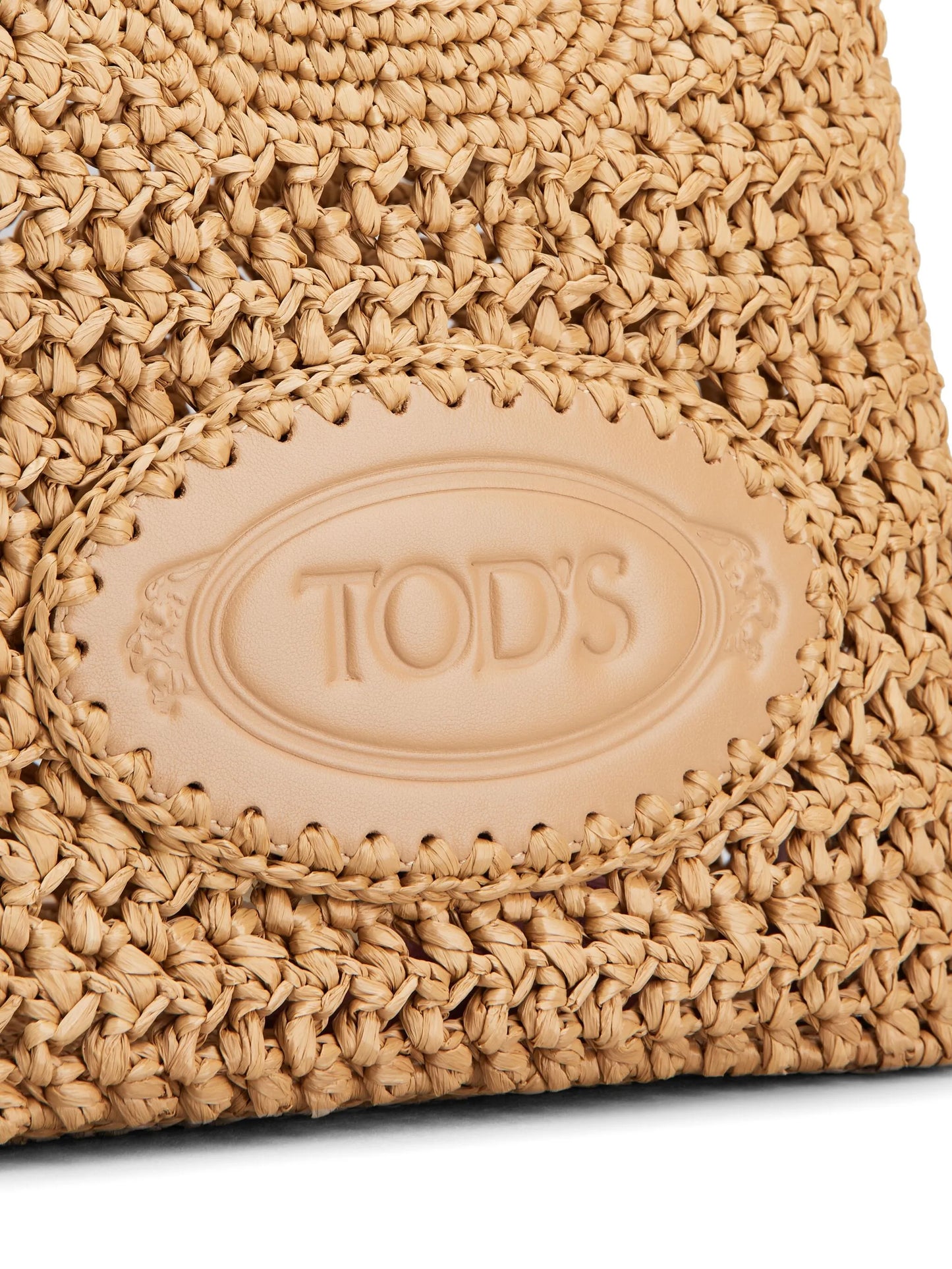 mini leather-raffia shopping bag