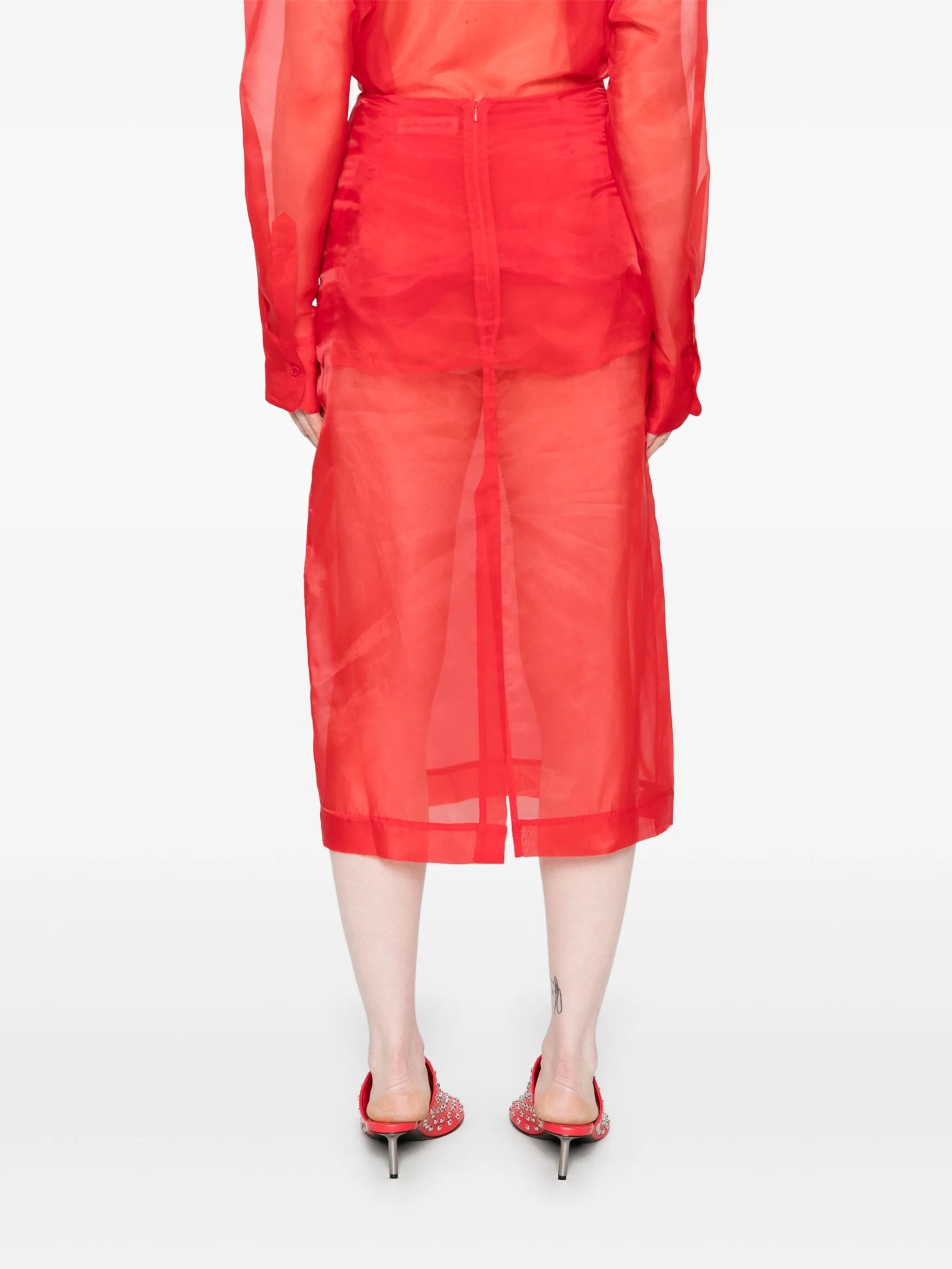 Peri sheer midi skirt