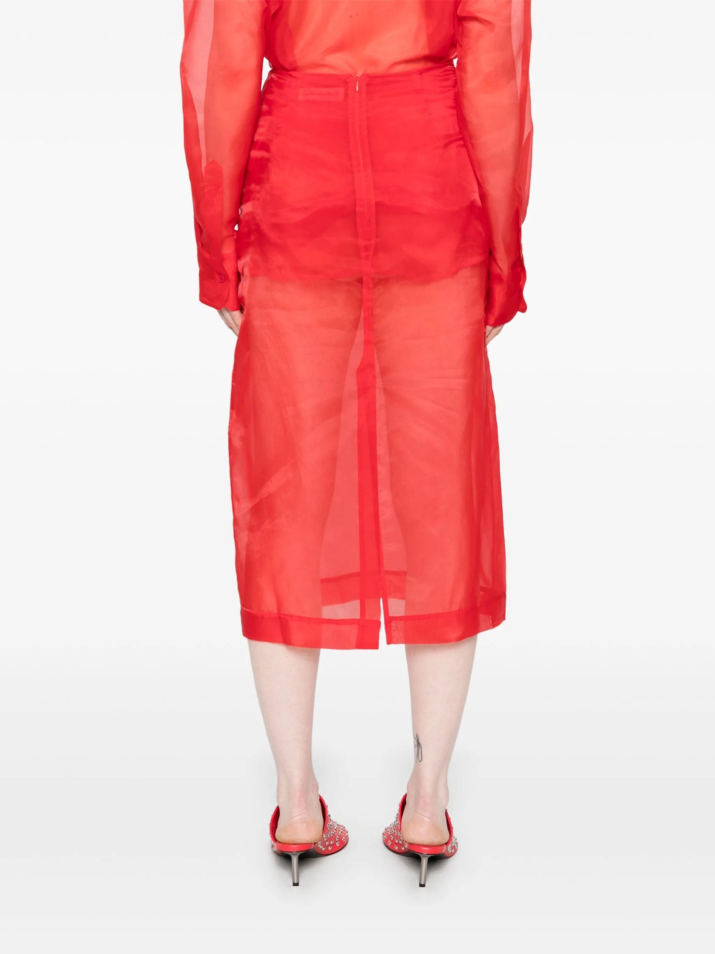 Peri sheer midi skirt