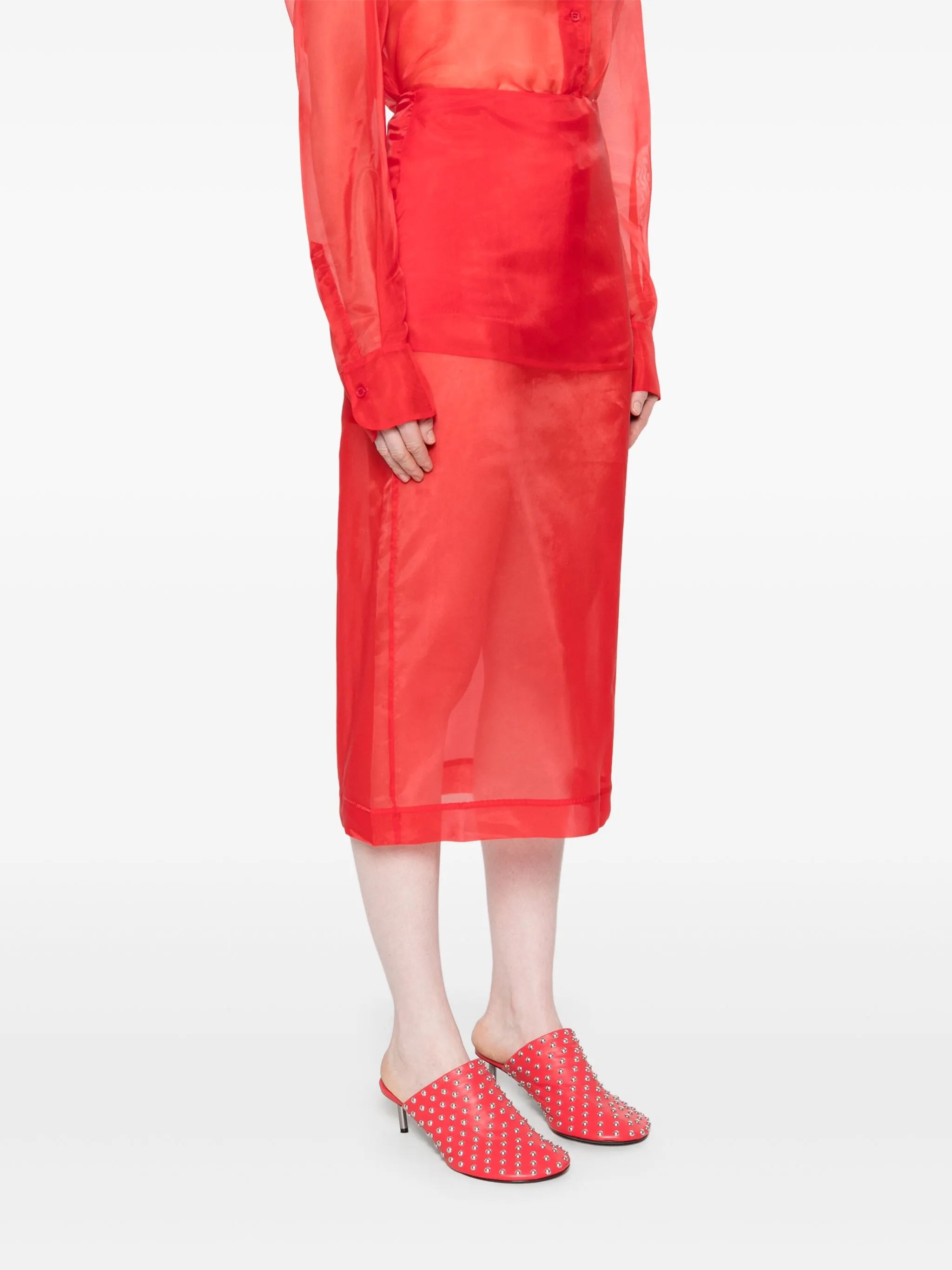 Peri sheer midi skirt