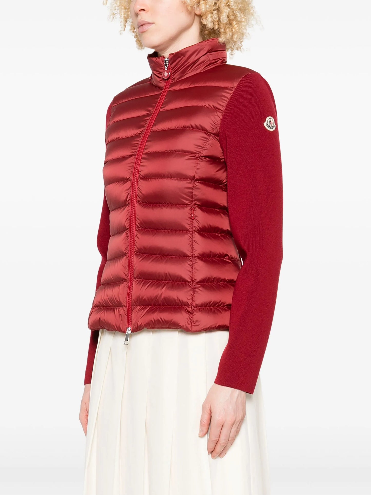 padded-front knit jacket