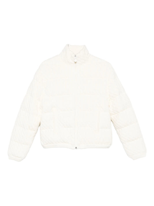 cable-knit padded cardigan