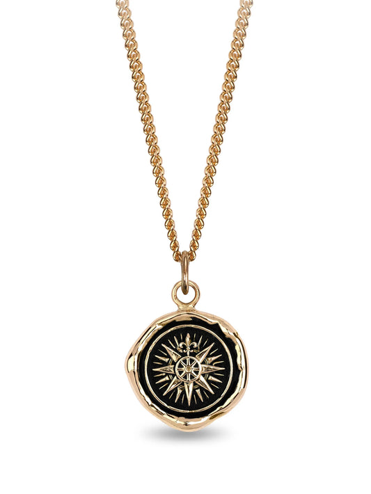 14K yellow gold Direction Talisman pendant necklace