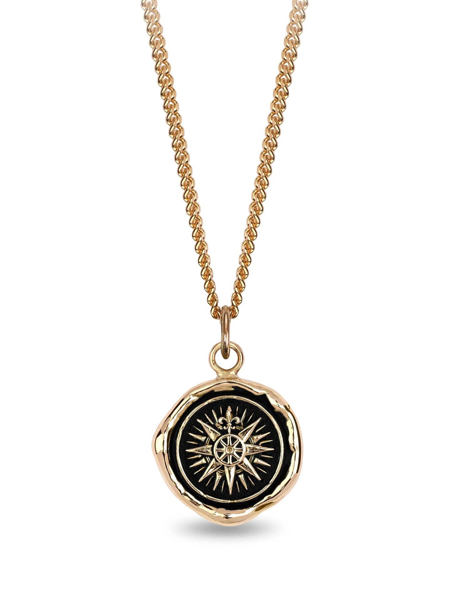 14CT yellow gold Direction Talisman pendant necklace