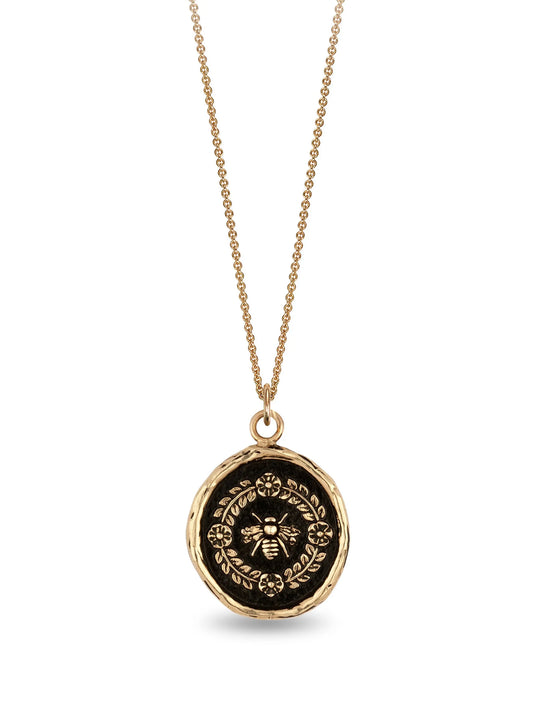 14K yellow gold Honeybee Talisman necklace