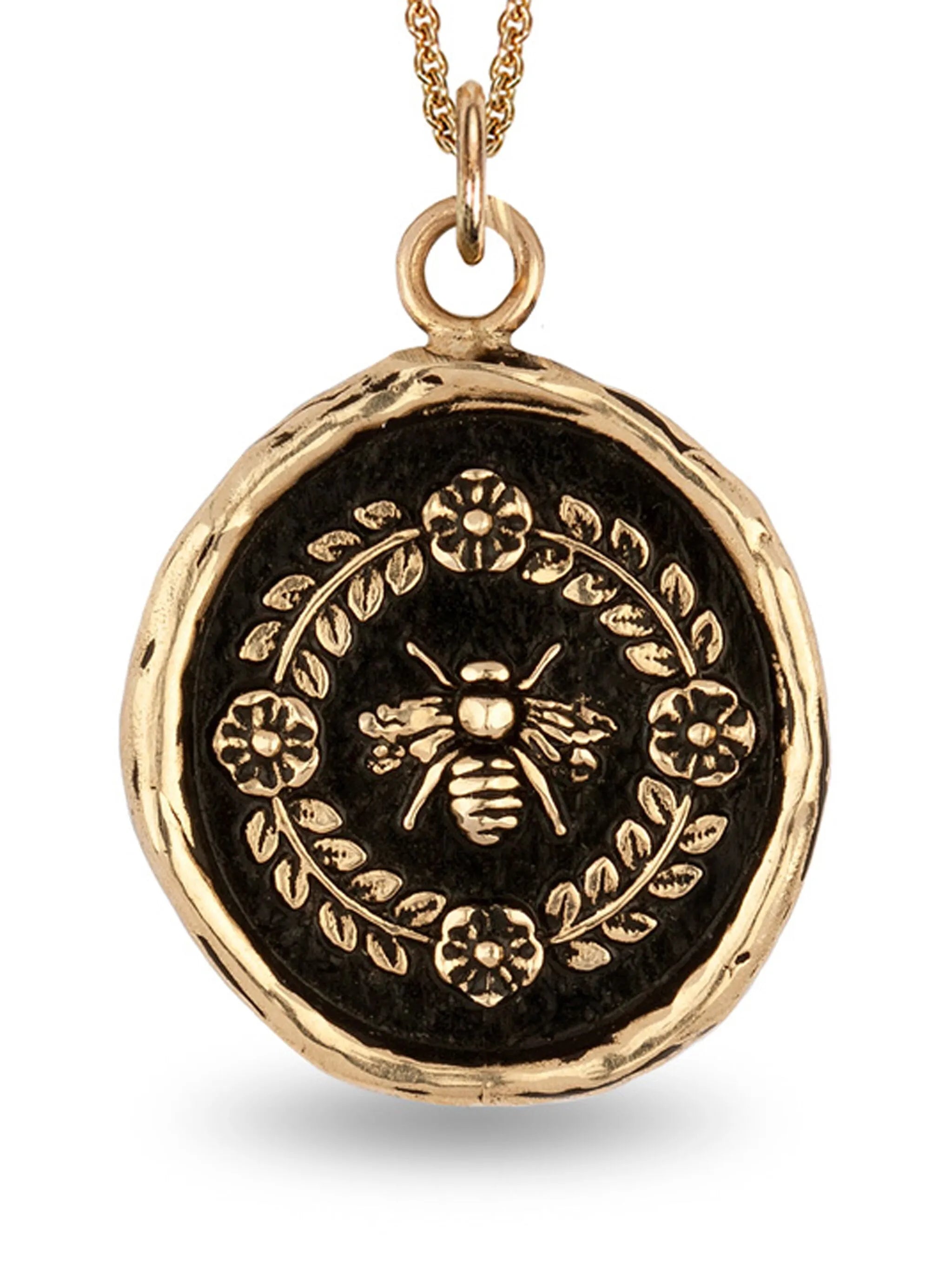 14K yellow gold Honeybee Talisman necklace