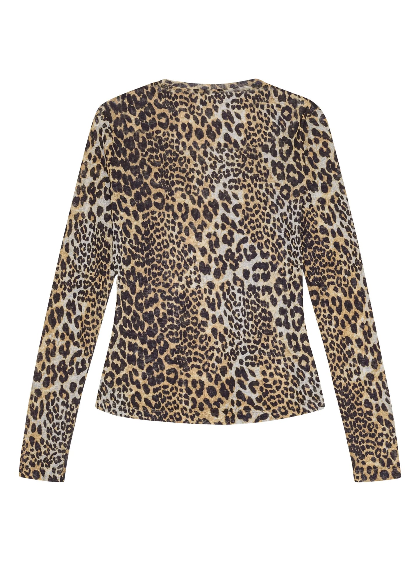 leopard-print long-sleeve T-shirt