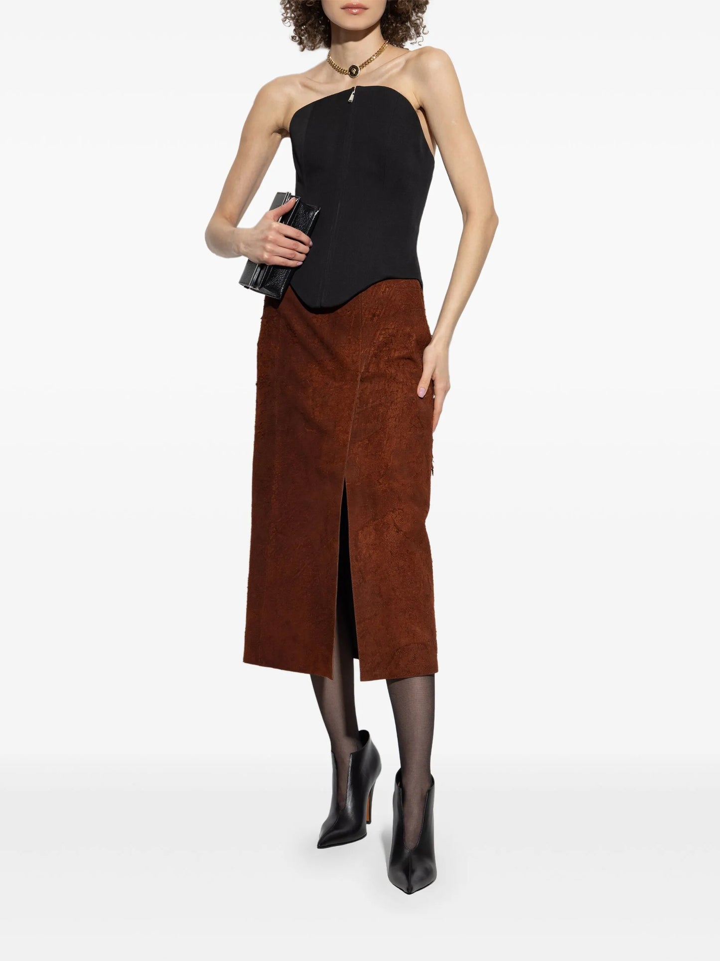 zip-up corset top