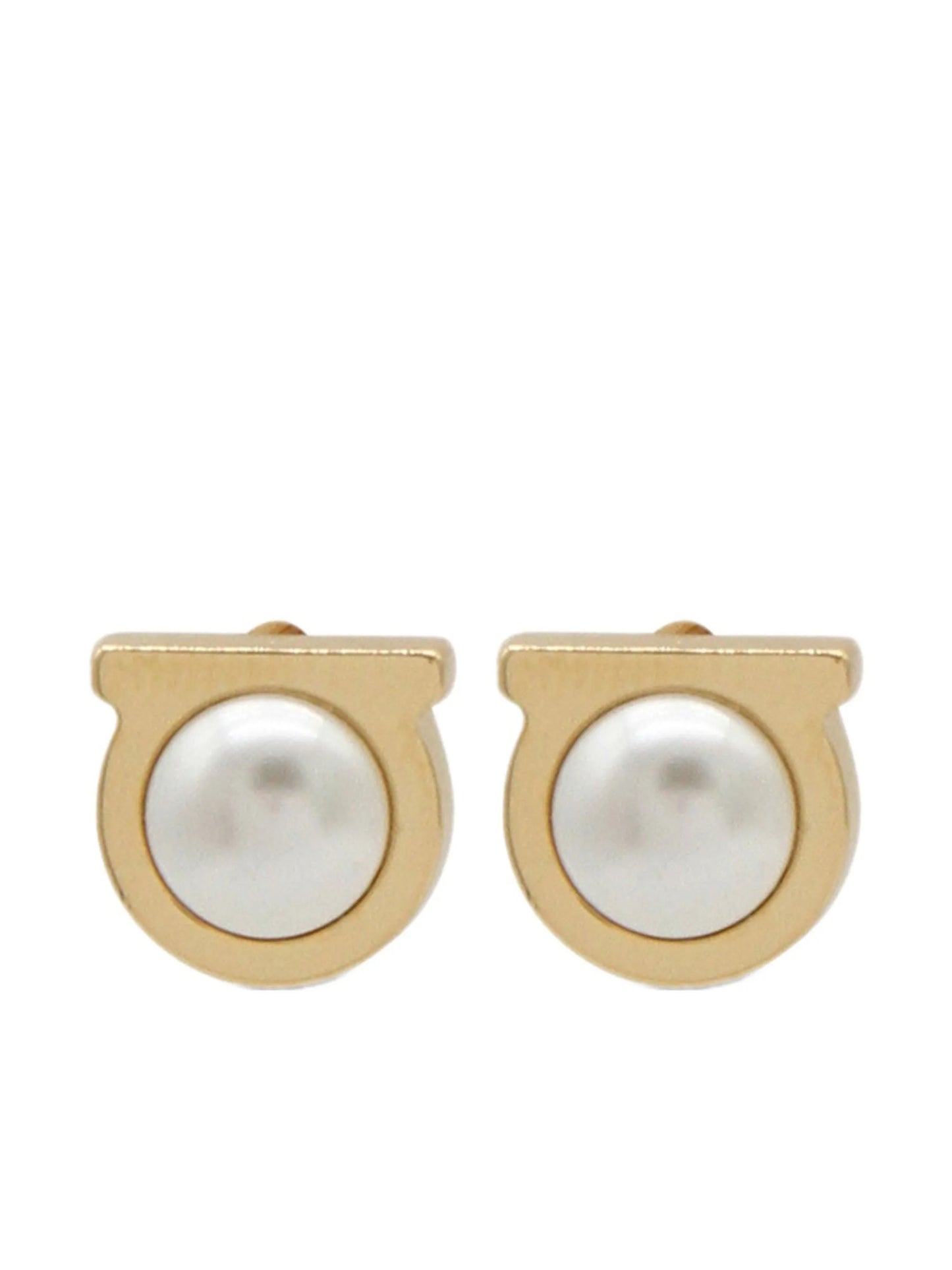 Gancini glass-pearl earrings