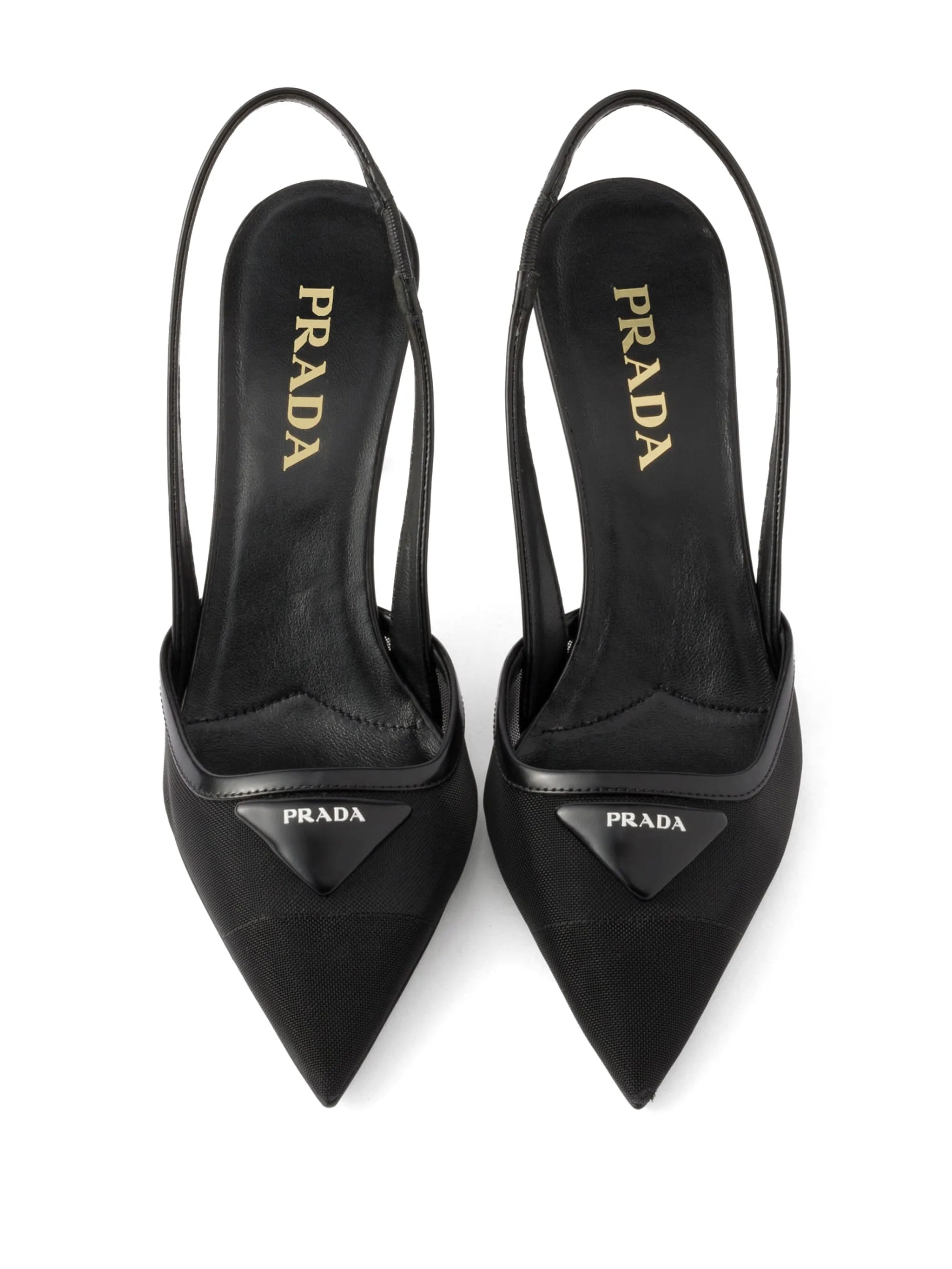 75mm mesh slingback pumps